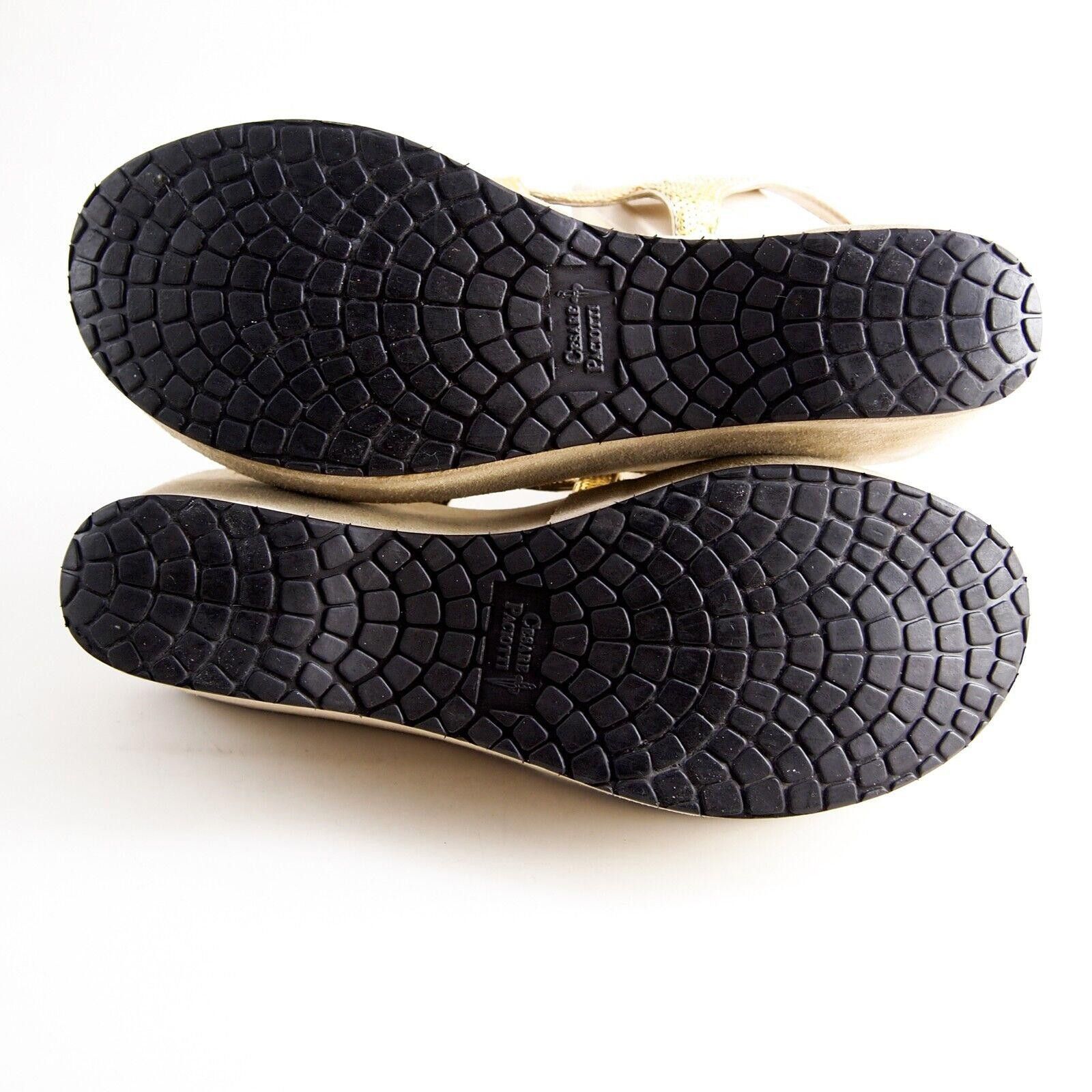 Paciotti Paciotti Wedge Sandals Strappy Gold Sequins US 9 EU 39 Size US 9 / IT 39 - 8 Thumbnail