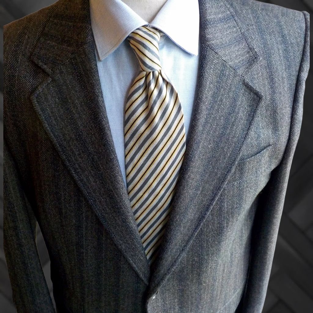 Vintage HUGO Boss Red Label Modern Slim Fit 2 Button Blazer 42R Black Navy Cream Wool Tweed Blazer Mens Size 42R - 1 Thumbnail
