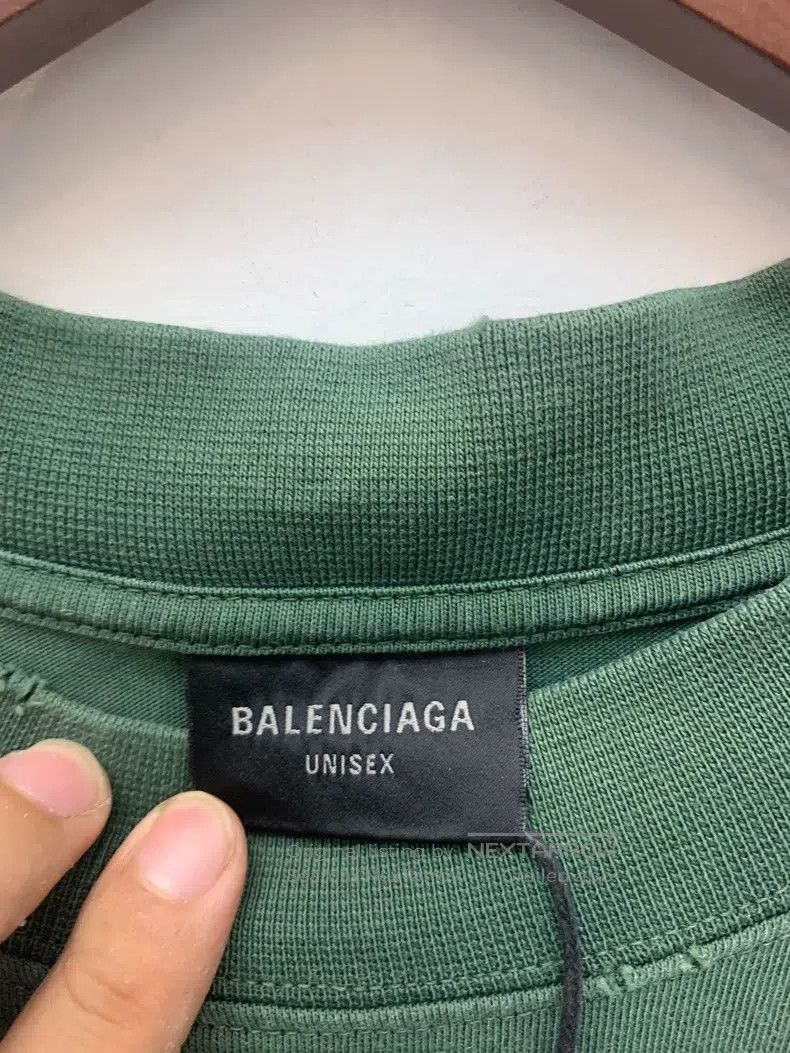 Balenciaga Balenciaga Green Tape Lettering Short Sleeve T-Shirt Size US M / EU 48-50 / 2 - 4 Thumbnail
