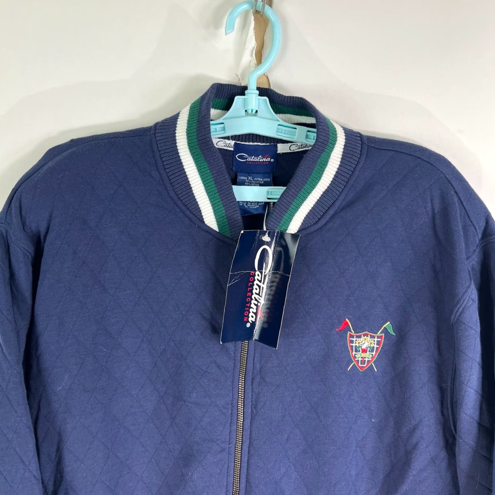 Catalina Catalina Brand Catalina Quilted Full Zip Golf Jacket Women Size XL Blue Knit Trim Size XL / US 12-14 / IT 48-50 - 2 Thumbnail