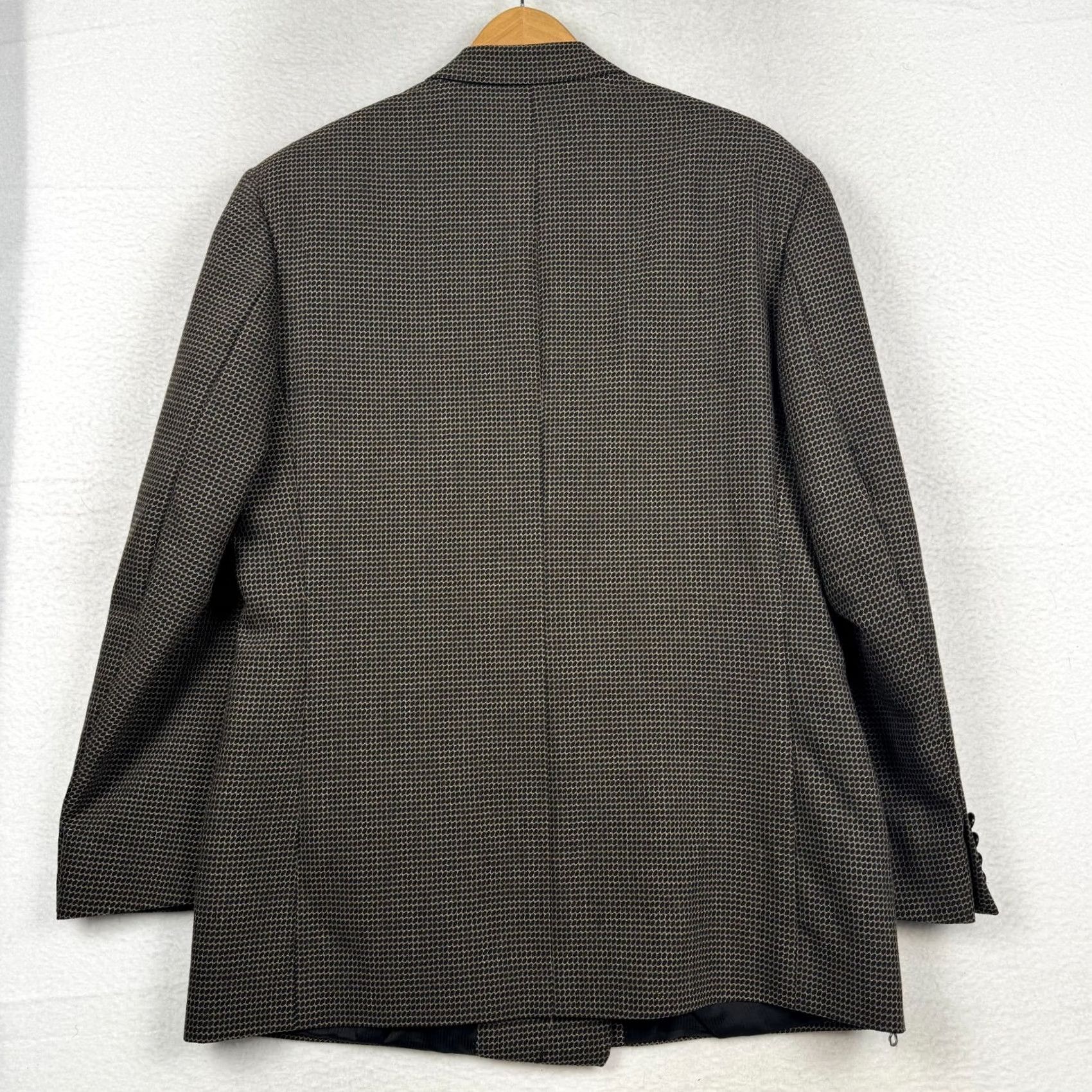 Doublet Bernini Wool 42 US/52 IT Double Breasted Blazer Coat Geometric 2 Piece Men Suit Jacket VINTAGE No Size 42R - 6 Thumbnail