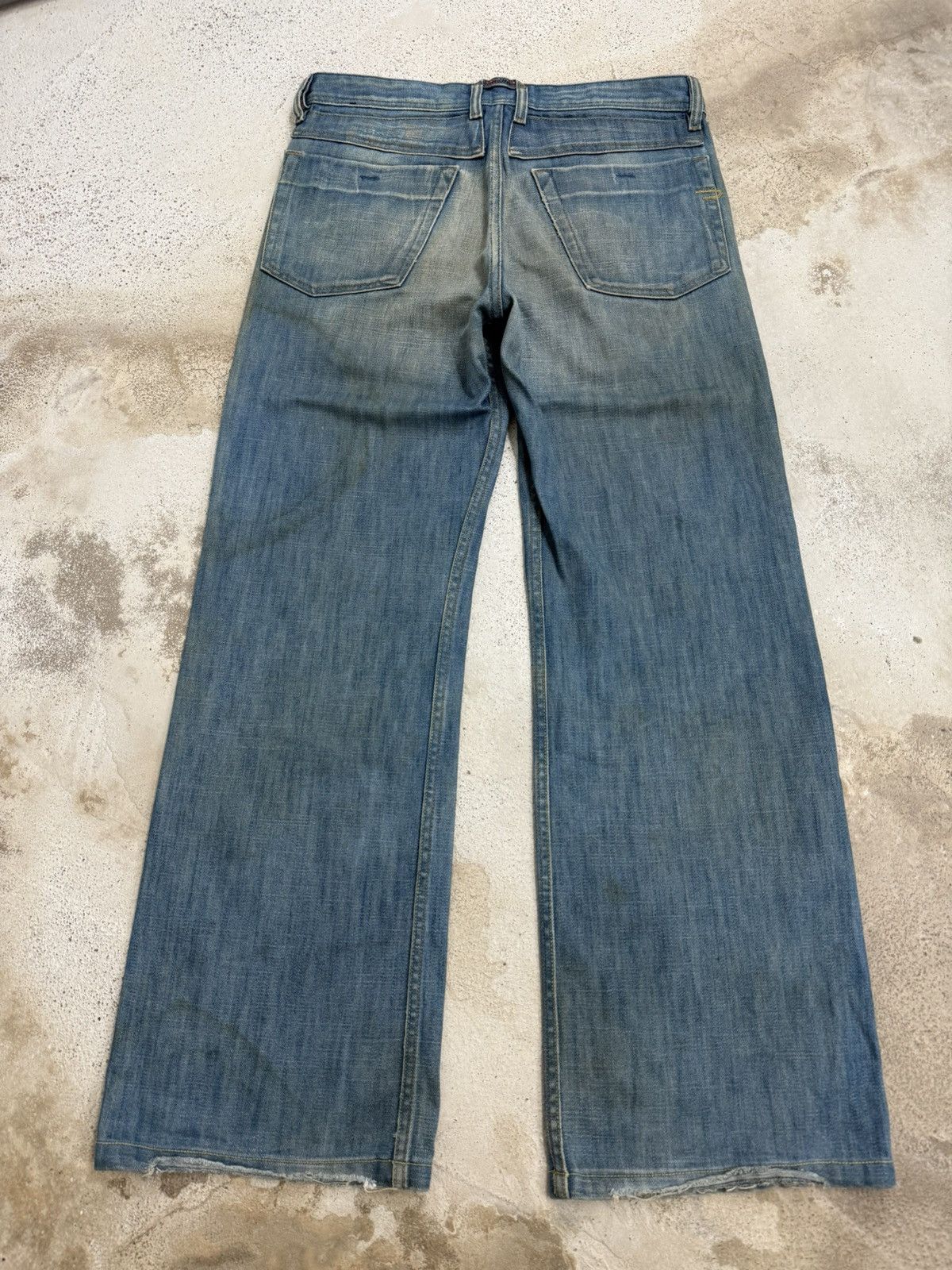 Diesel Wide Leg Diesel Industry Mudwash High OZ Denim Pants Size US 31 - 2 Thumbnail