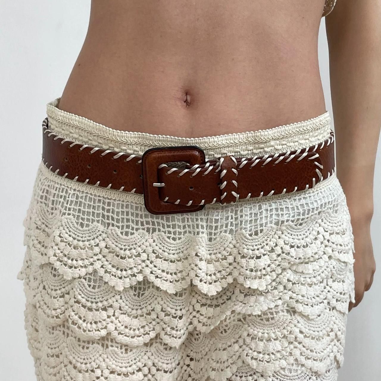 Other Rare Y2K Chunky Oversized Buckle Boho Belt OS Size ONE SIZE - 2 Thumbnail