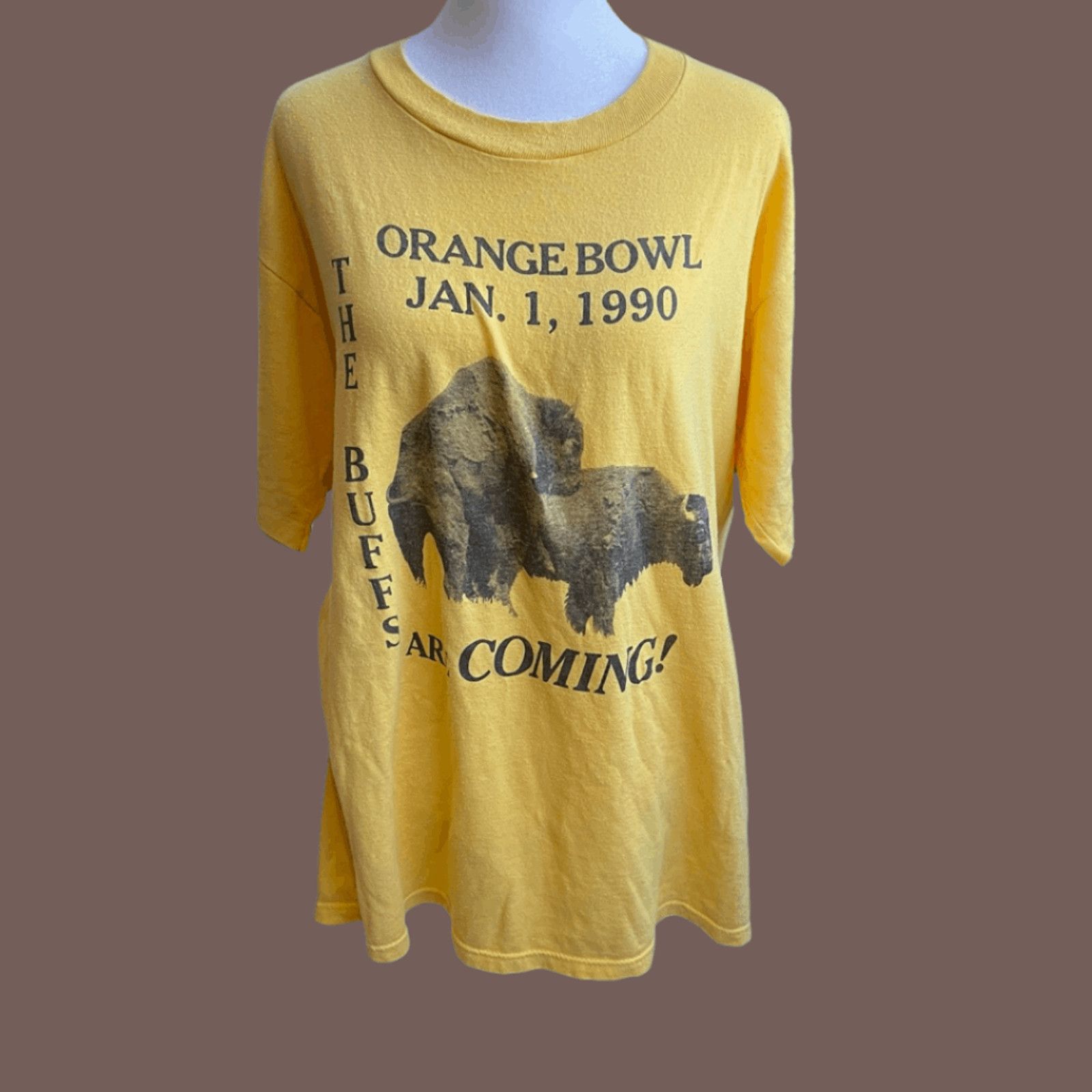 Jerzees VTG Sports Graphic Tee | 1990 Orange Bowl Buffalo Jerzees XL Size US XL / EU 56 / 4 - 1 Thumbnail