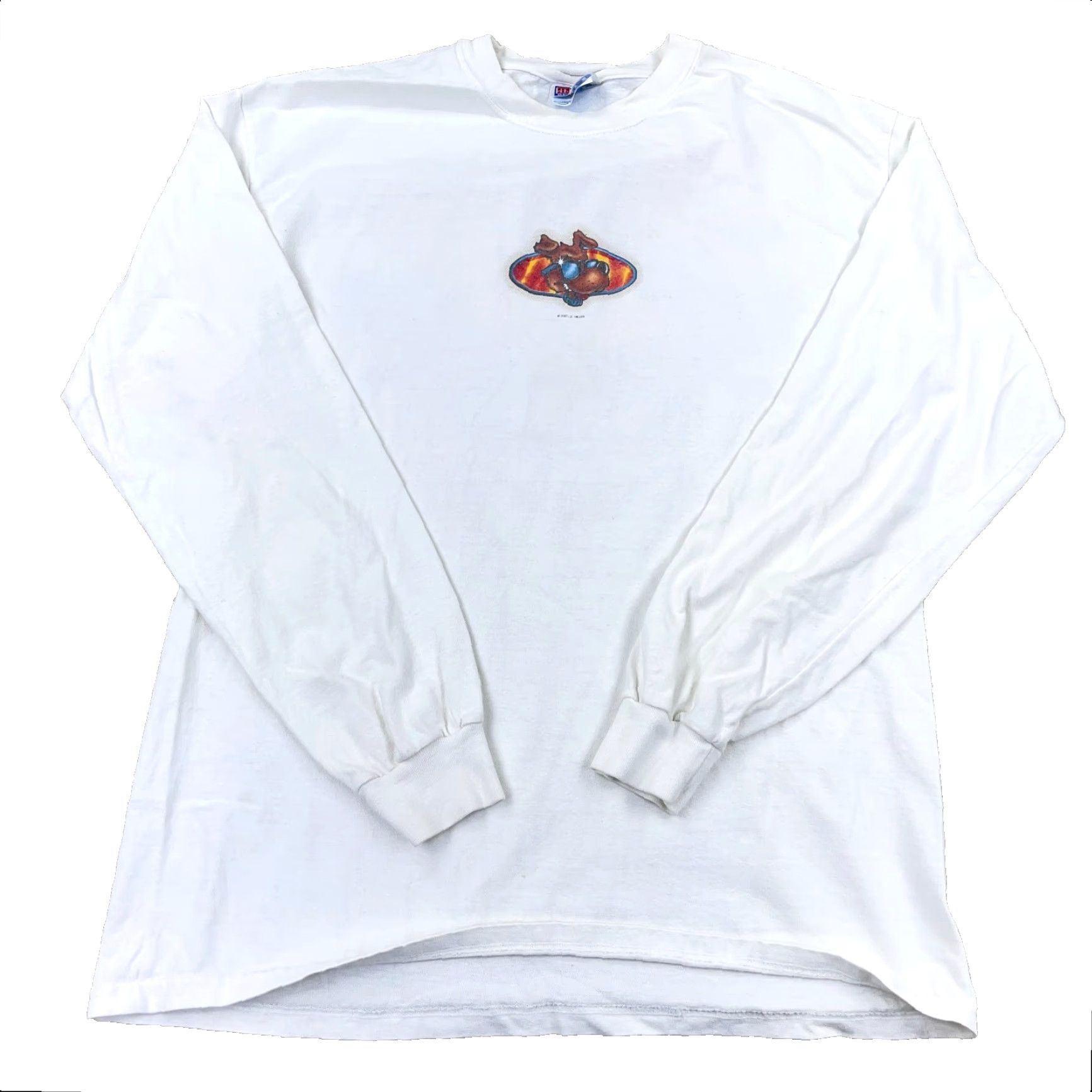 Hanes VINTAGE Hanes Shirt Men M White Knit Crew Neck 1990s 90s Outdoors American Dragon Salty Dog Surf Shop Long Sleeve Regular Fit Size US M / EU 48-50 / 2 - 2 Thumbnail