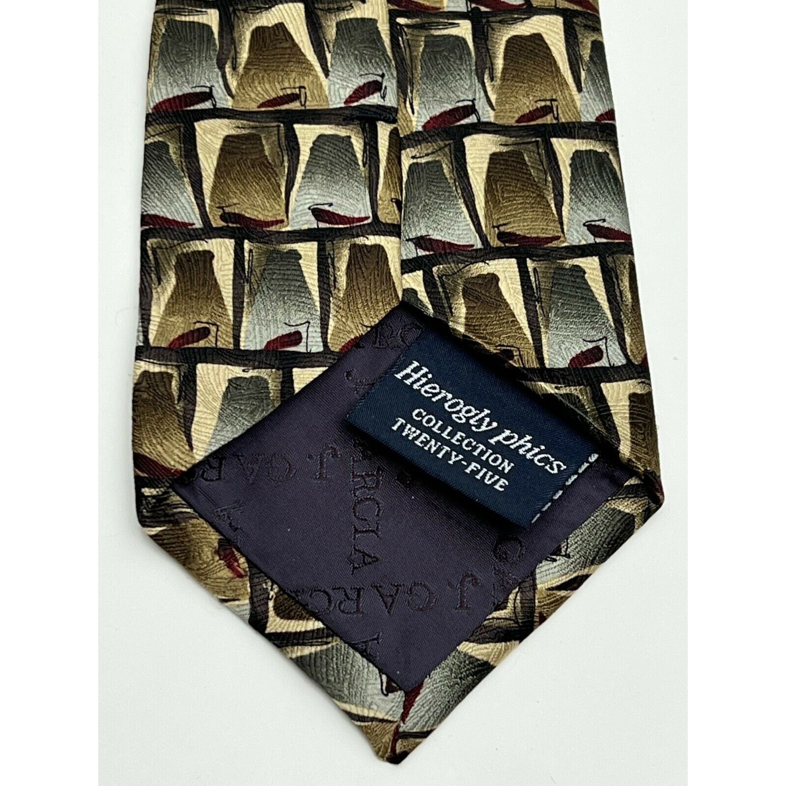 Other Jerry J Garcia Korea Brown Silver 100% Silk Necktie Neck Tie Size ONE SIZE - 2 Thumbnail