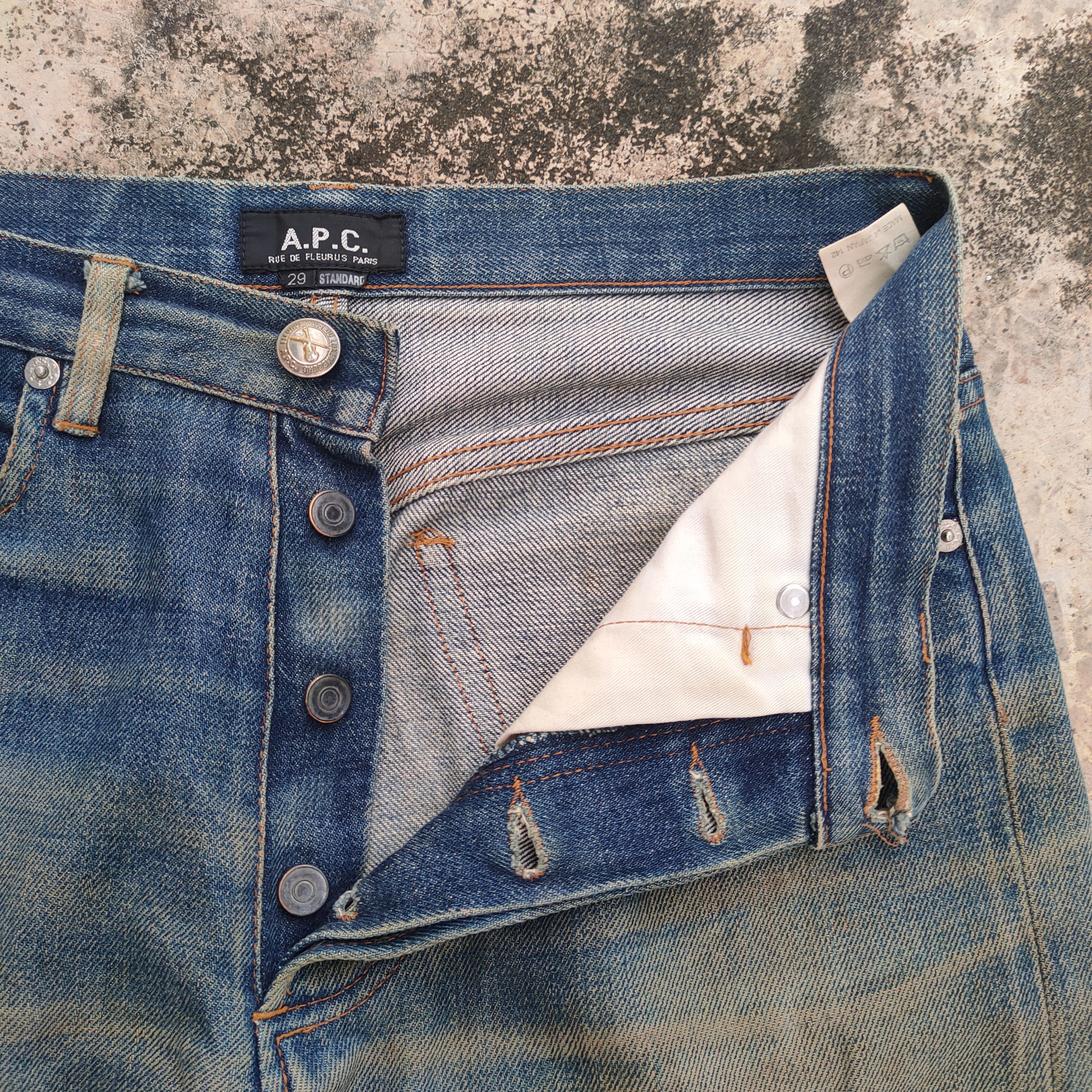 A.P.C. VINTAGE APC RUSTY REDLINE RIPPED JEANS DENIM PANTS Size US 29 - 7 Thumbnail