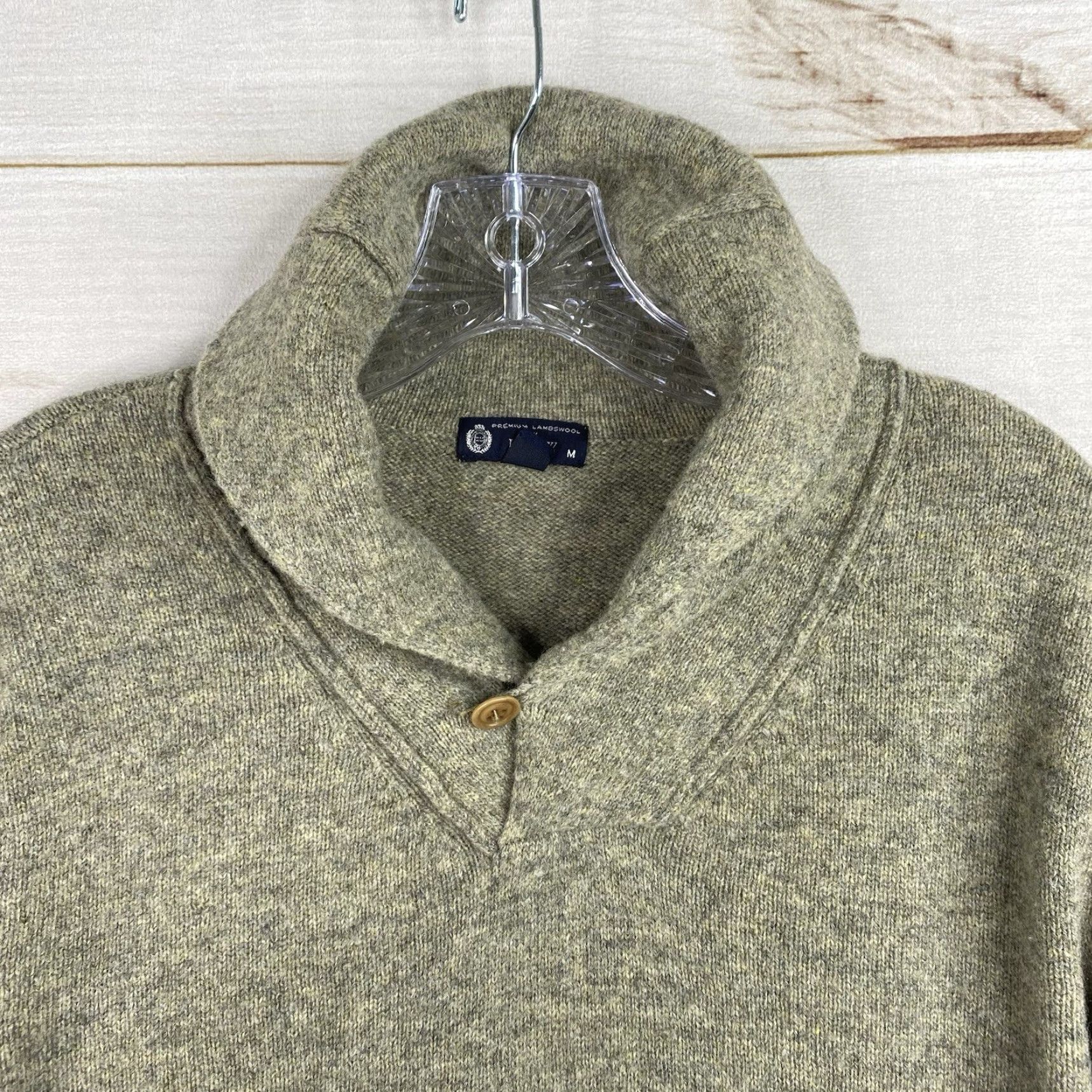 J.Crew J.CREW Mens Sweater M Green Heather 100% Lambswool Shawl Collar Pullover Size M Wool Knit Pullover Casual 90s Preppy Mens Size US M / EU 48-50 / 2 - 3 Thumbnail
