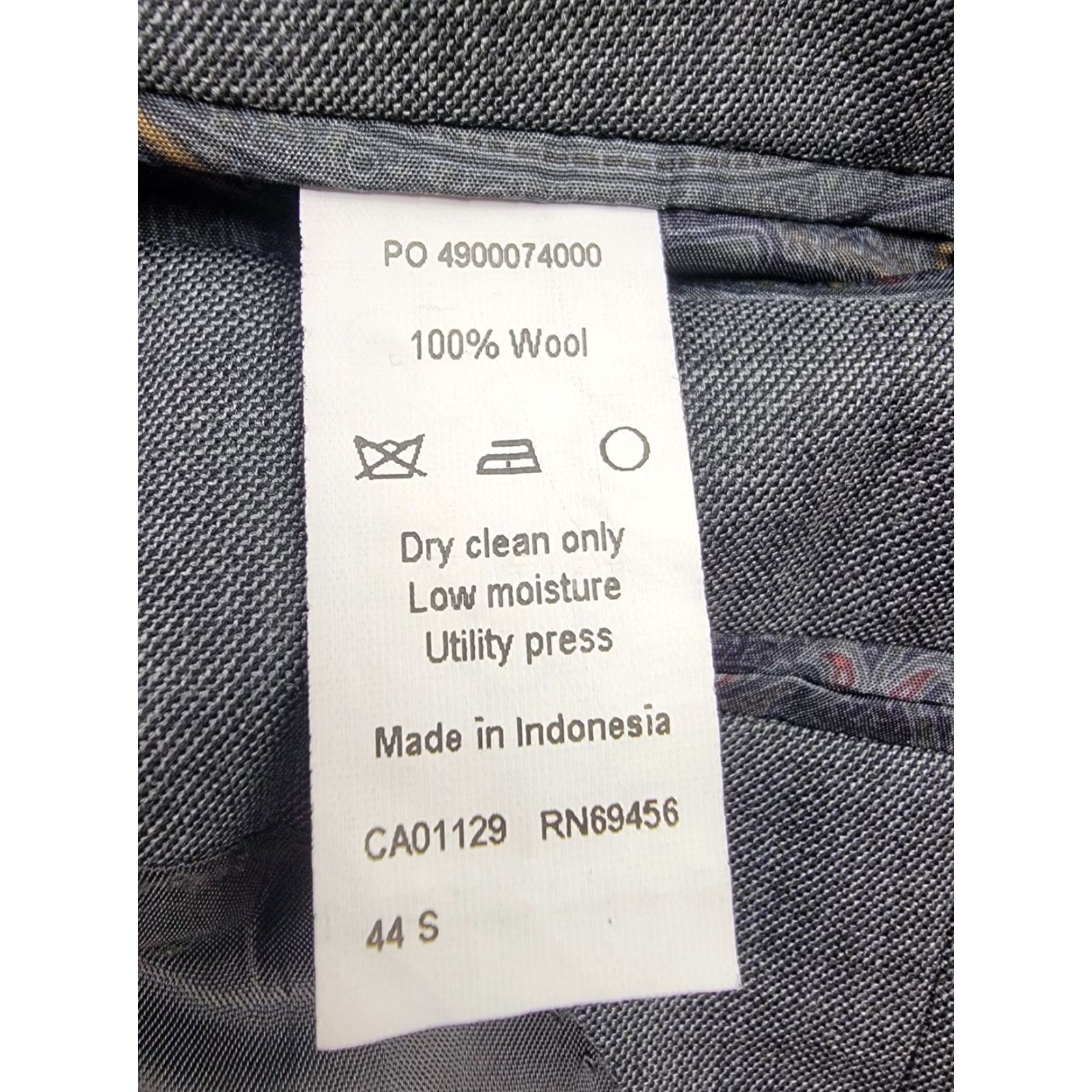Ralph Lauren Lauren Ralph Lauren Suit Jacket Mens 44S Gray Wool Single-Breasted Notch Lapel 3-Button Vented Size 44R - 7 Thumbnail