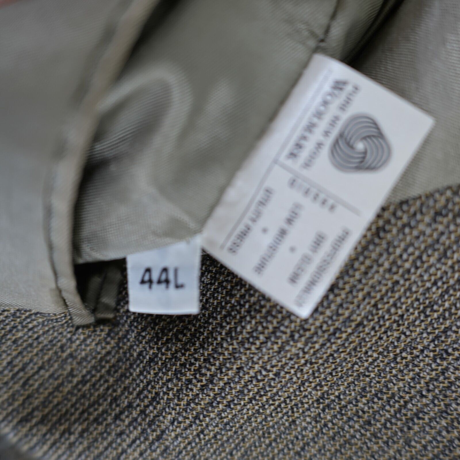 Hart Schaffner Marx Hart Schaffner Marx Tweed Wool Gray Tan Weave Sport Coat 44L Size 44L - 9 Thumbnail
