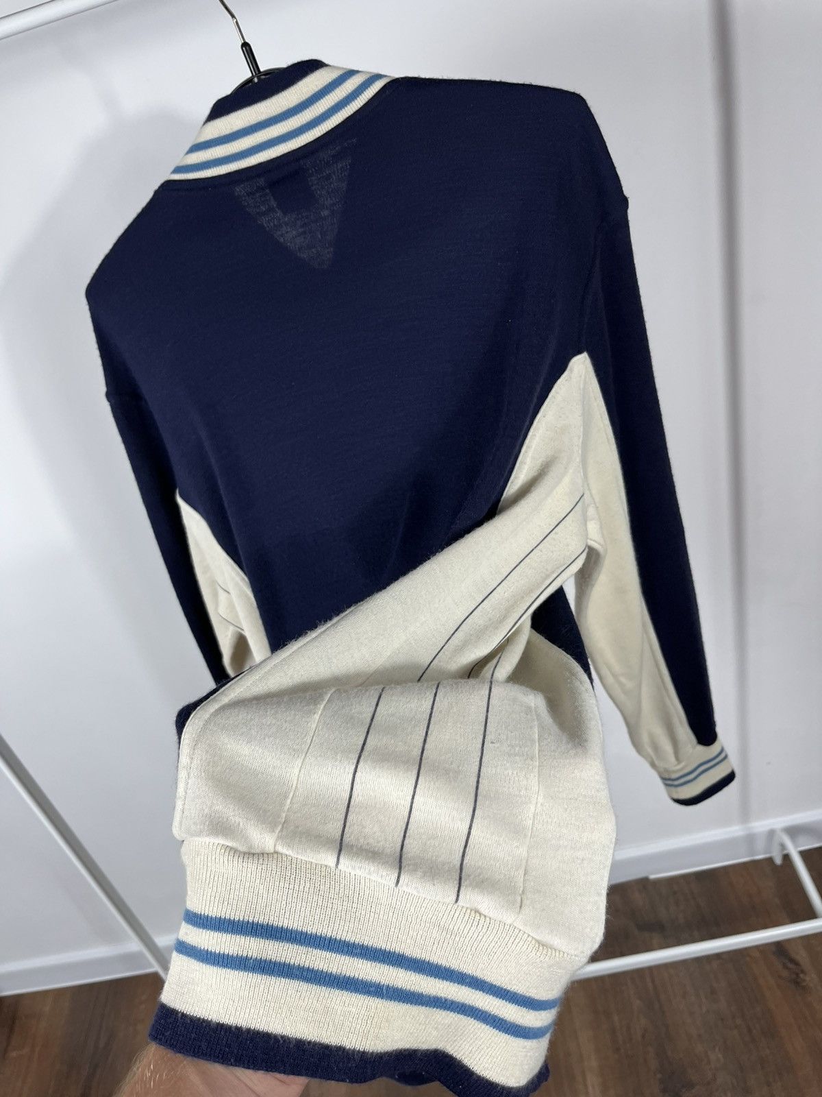 Fila Fila Vintage Wool Full Zip Navy Cream Track Jacket Size L Size US L / EU 52-54 / 3 - 16 Thumbnail