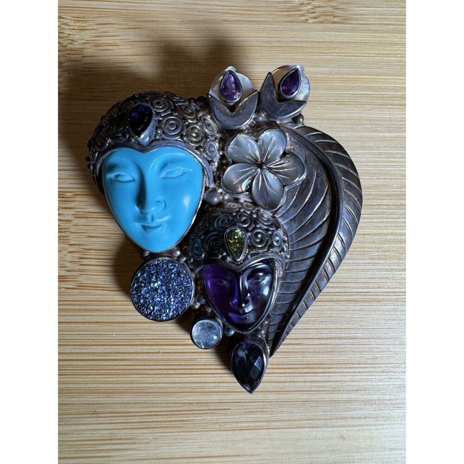 Other Iolite Drizzy Brooch. 28 Grams! Size ONE SIZE - 2 Thumbnail