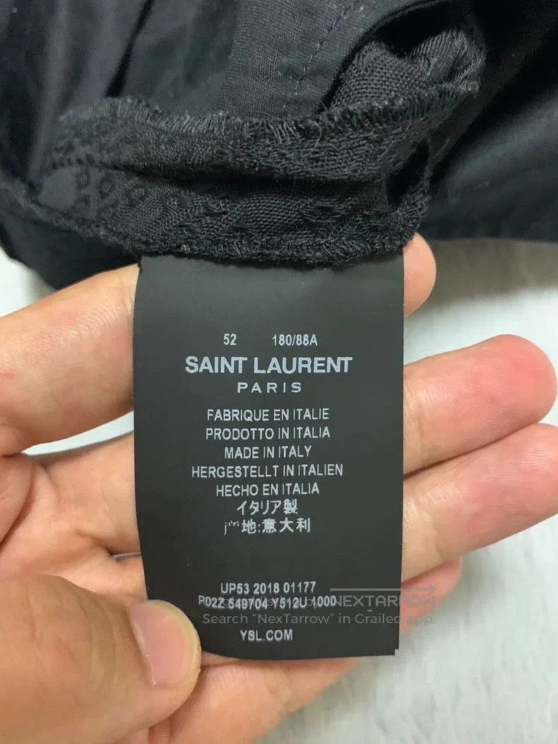 Saint Laurent Paris Saint Laurent Black Diamond Stripe Flare Trousers. Size US 36 / EU 52 - 4 Thumbnail
