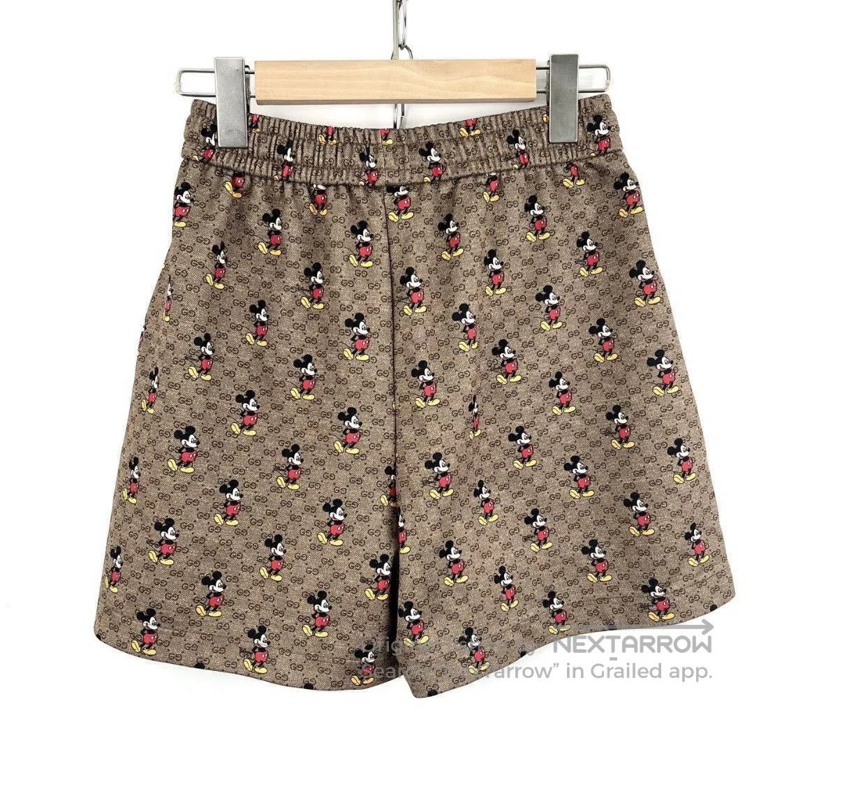 Gucci Beige Mickey Mouse Print Drawstring Shorts Size 30. Size US 30 / EU 46 - 2 Thumbnail