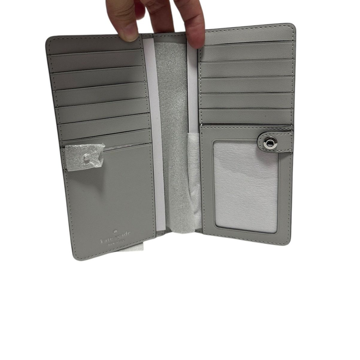 Kate Spade Kate Spade Dana Large Slim Bifold Wallet in Platinum Grey Size ONE SIZE - 4 Thumbnail