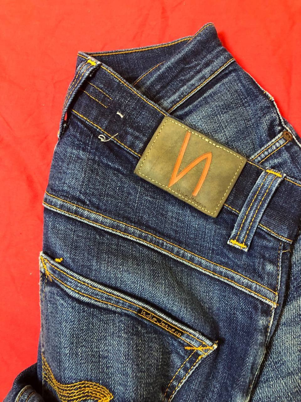 Nudie Jeans Nudie Jeans Steady Eddie Mens Blue Denim Jeans Size US 32 / EU 48 - 6 Thumbnail