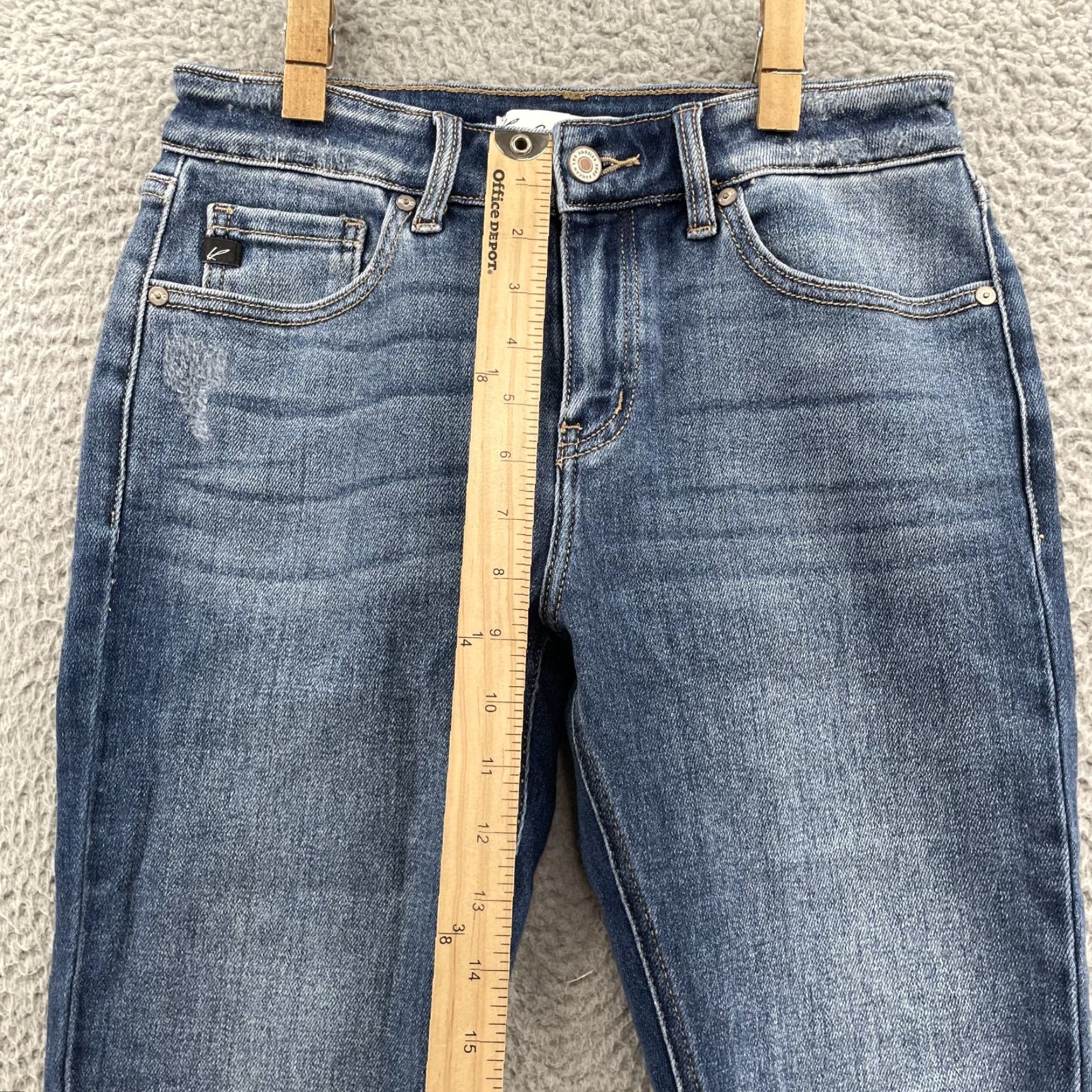 Vintage Kancan Maurices Jean Women 28* Skinny Asymetrical Frayed Hem Boho Chic Y2k Rodeo Women Size 28" / US 6 / IT 42 - 5 Thumbnail