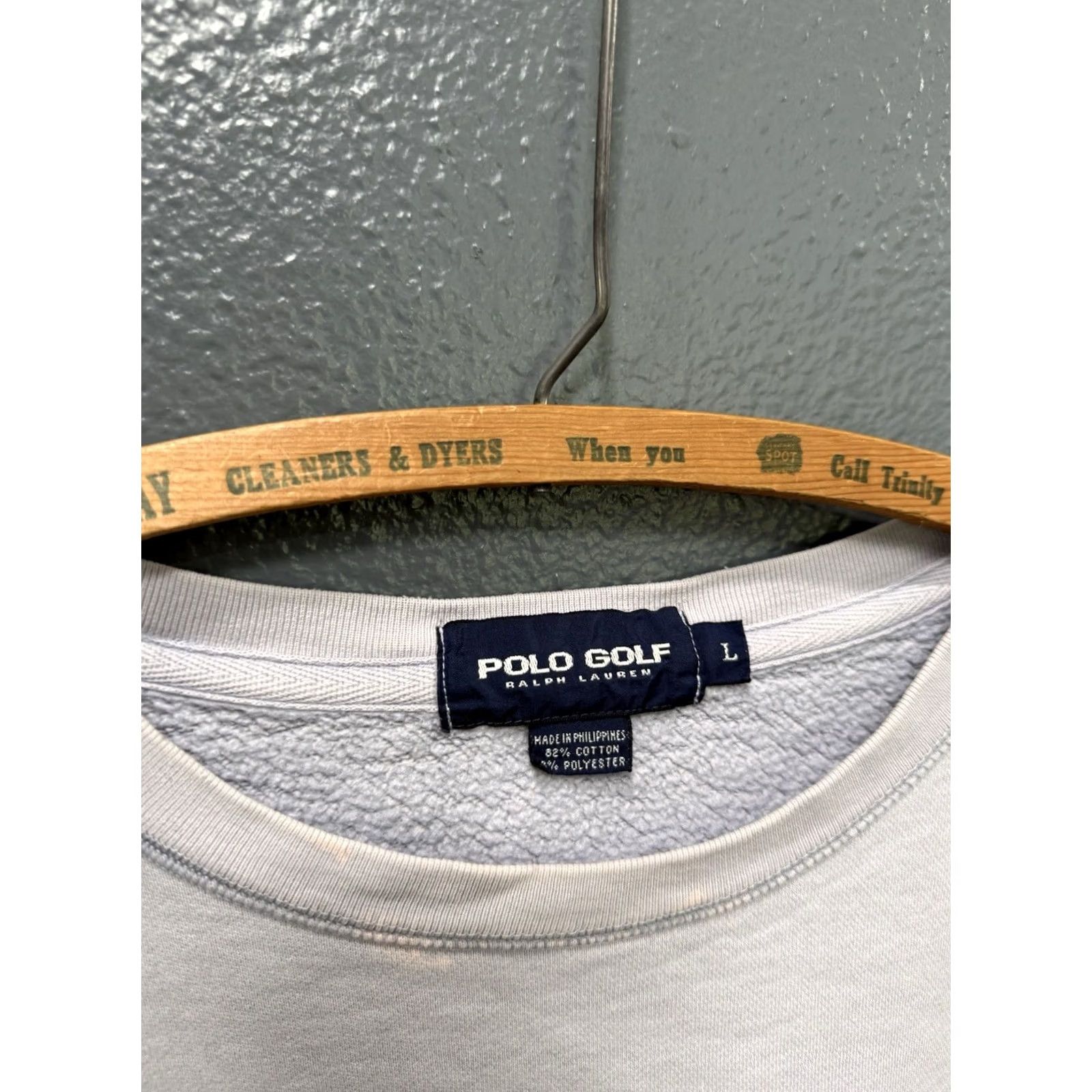 Polo Ralph Lauren VINTAGE Polo Ralph Lauren Sweatshirt Large Pale Blue Cotton Pony 90’s Men’s Size US L / EU 52-54 / 3 - 2 Thumbnail