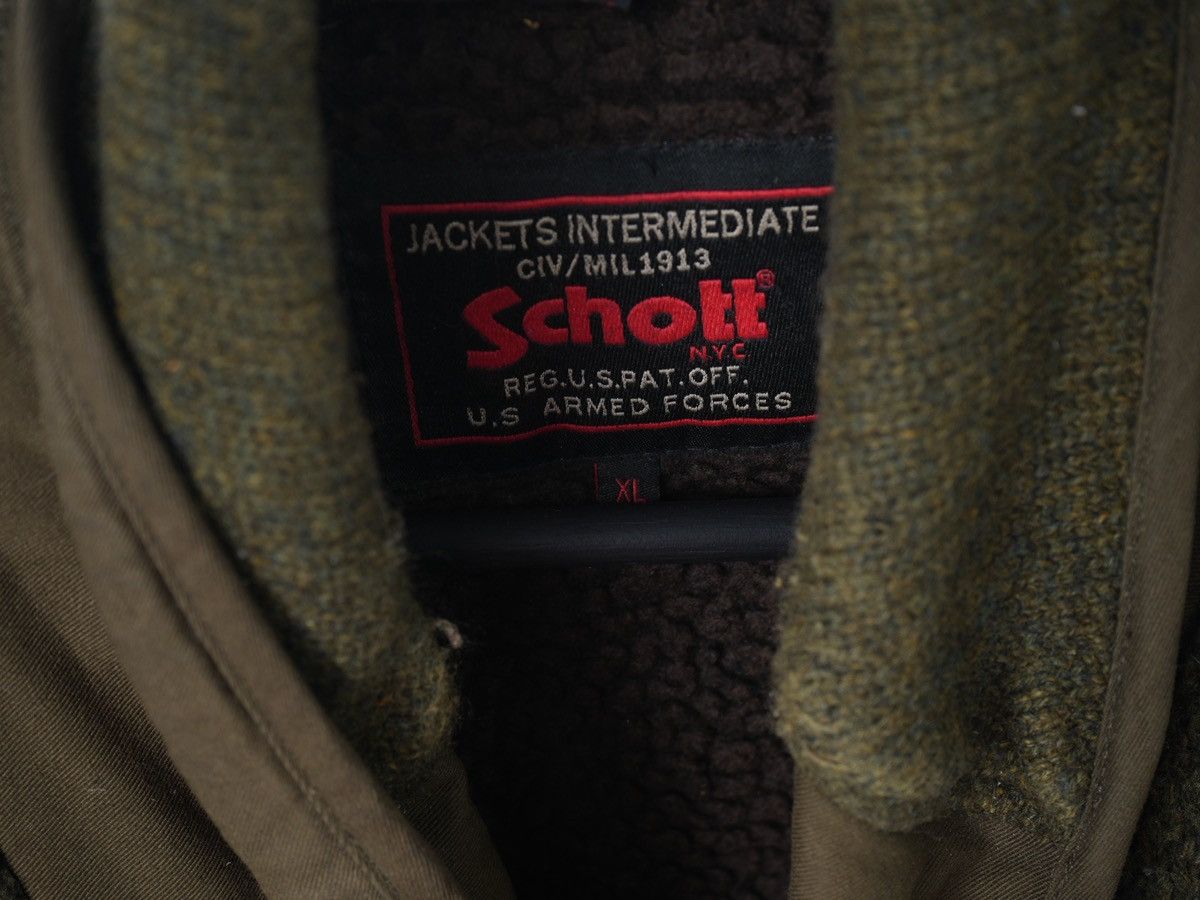 Schott Vtg Schott Heavy Zip Front Military Style Sweater Jacket Size US XL / EU 56 / 4 - 4 Thumbnail