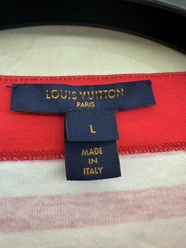 Louis Vuitton Louis Vuitton White and red striped dress Size L / US 10 / IT 46 - 3 Thumbnail