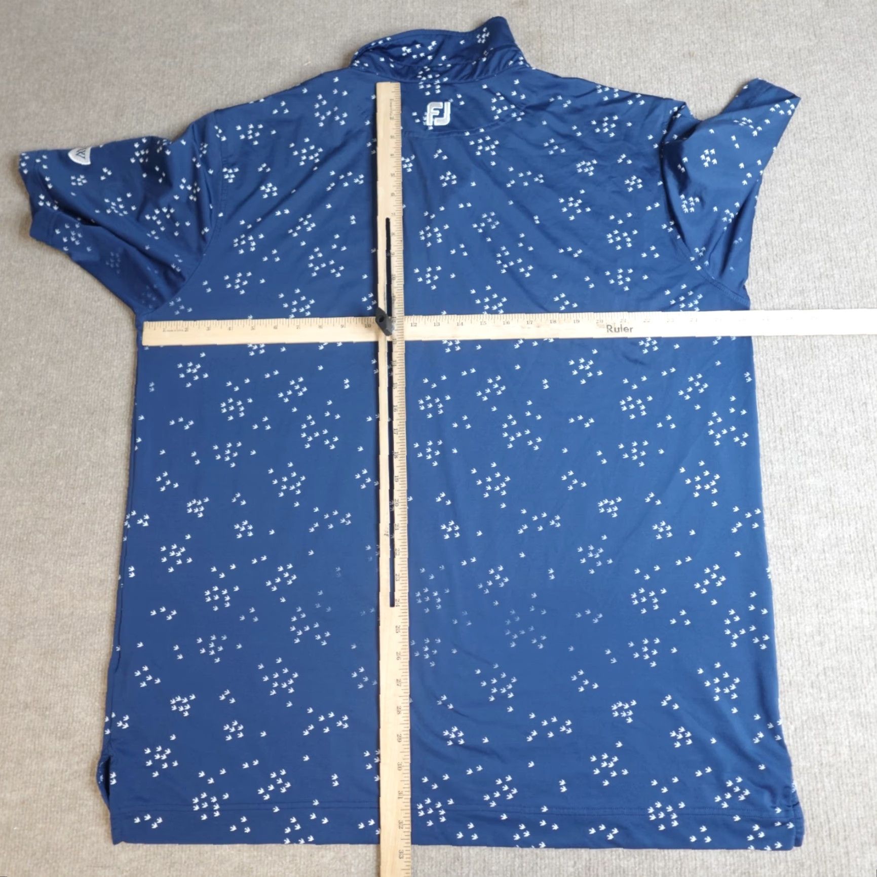 Footjoy FootJoy Polo Shirt 2XL All Over Print White Doves Embroidered W Polo Men Short Sleeve Collared Performance Golf Blue Size US XXL / EU 58 / 5 - 6 Thumbnail
