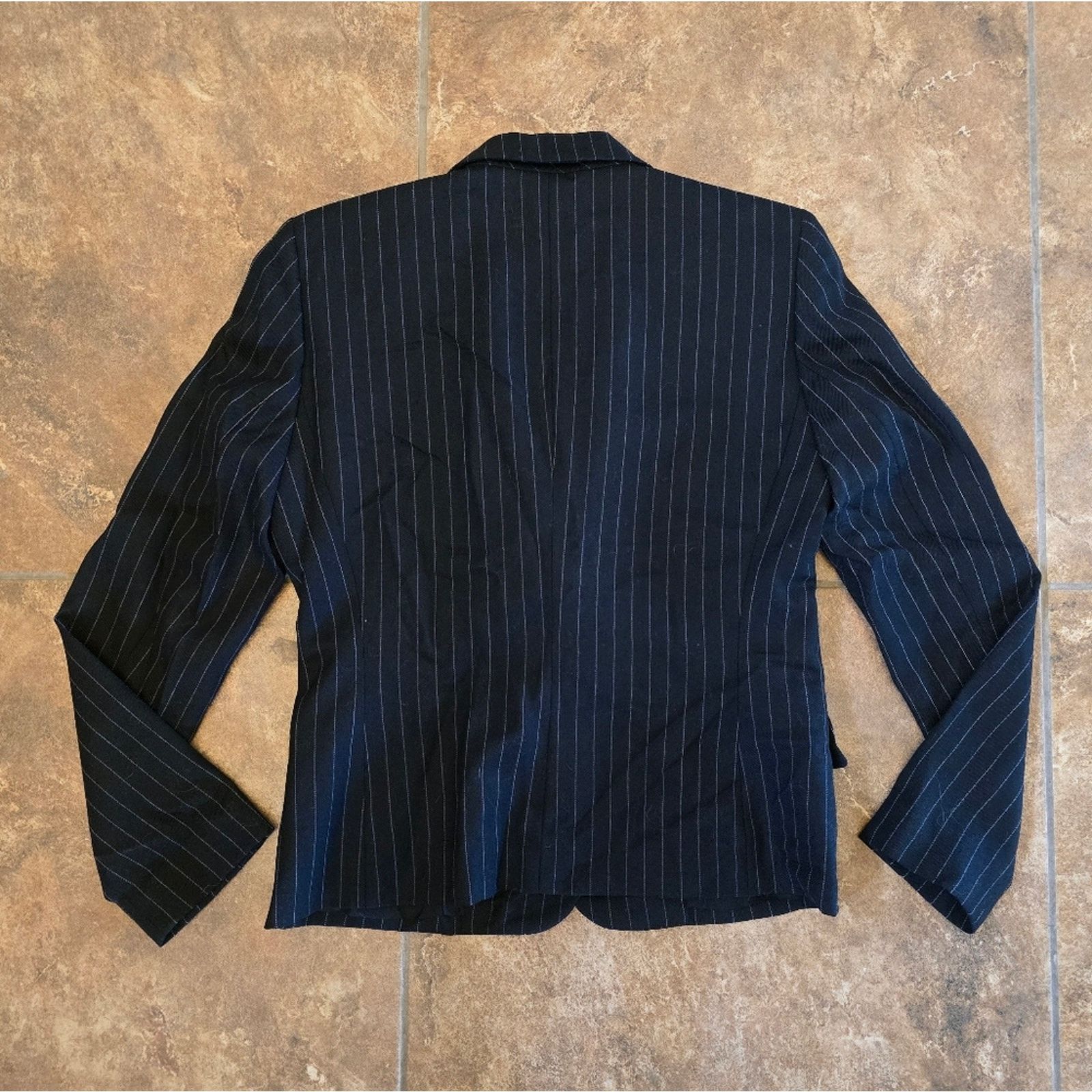 Chaps Black Pinstriped | CHAPS | Business Blazer Size M / US 6-8 / IT 42-44 - 2 Thumbnail