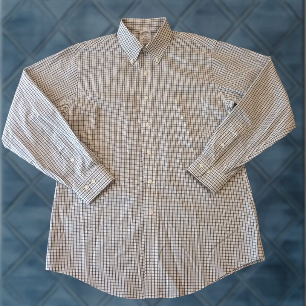Brooks Brothers Brooks Brothers Shirt Mens Size 16 Gray Plaid Regent Long Sleeve Button Down Shirt Mens Regular Cotton Dress Shirt Women None Size US L / EU 52-54 / 3 - 1 Thumbnail