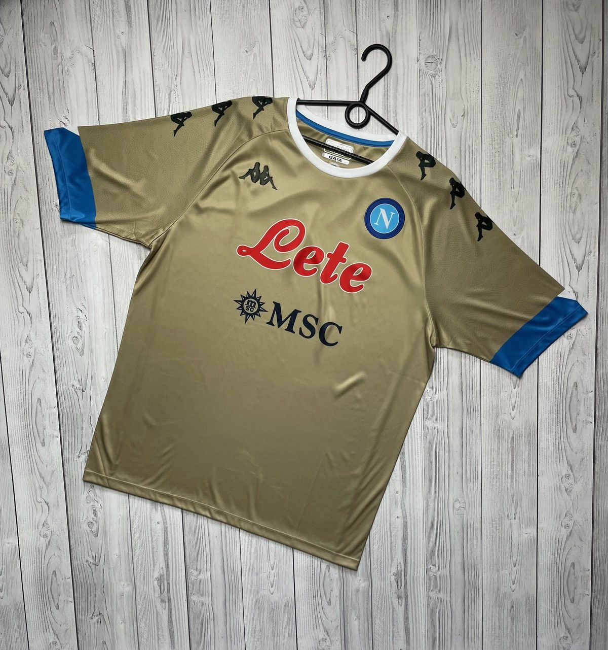 Vintage Vintage Napoli kappa soccer jersey gold rare size XXL Size US XXL / EU 58 / 5 - 1 Thumbnail