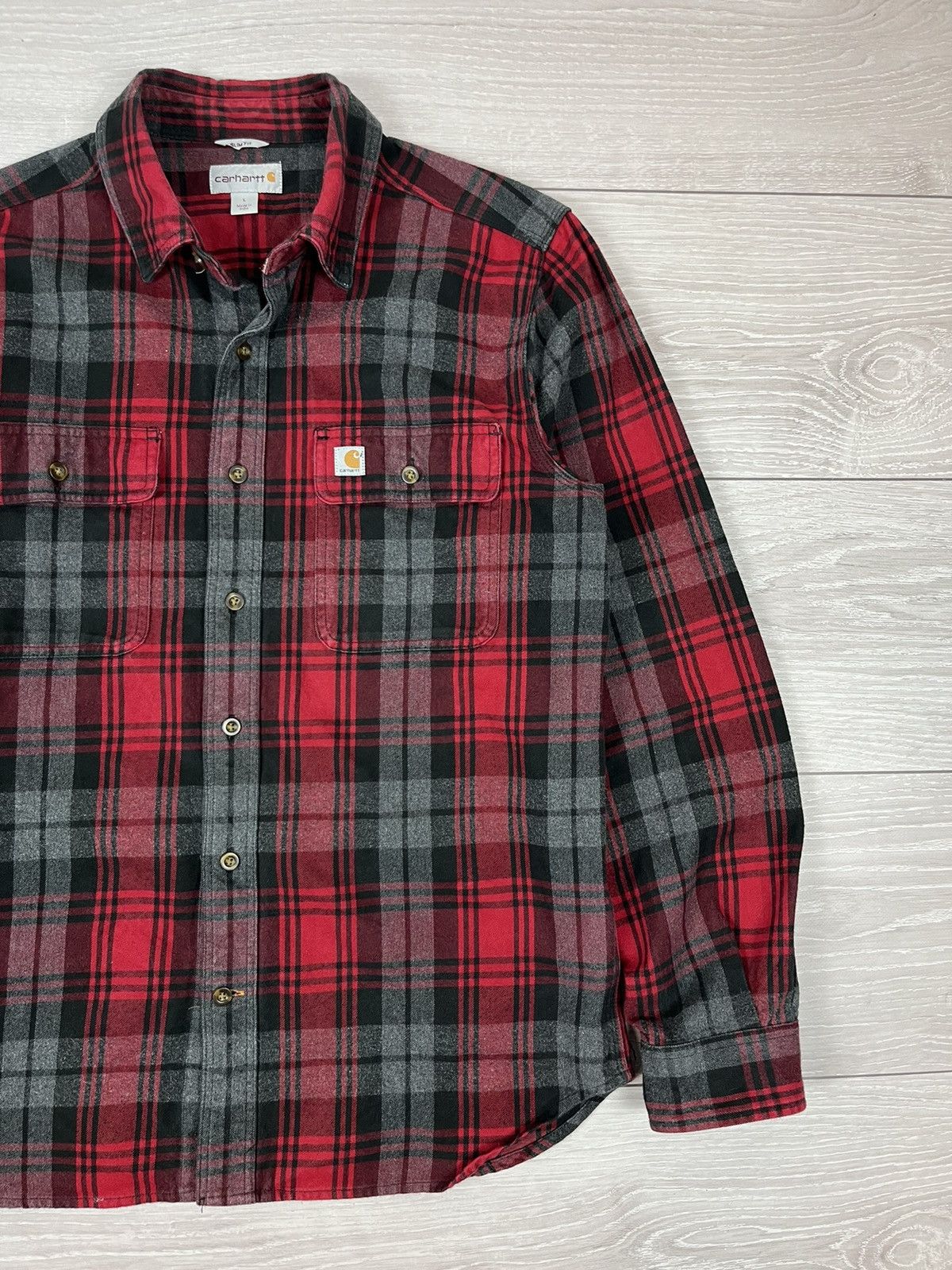 Carhartt Carhartt Heavy Flannel Work Cotton Button Shirt Size US L / EU 52-54 / 3 - 2 Thumbnail