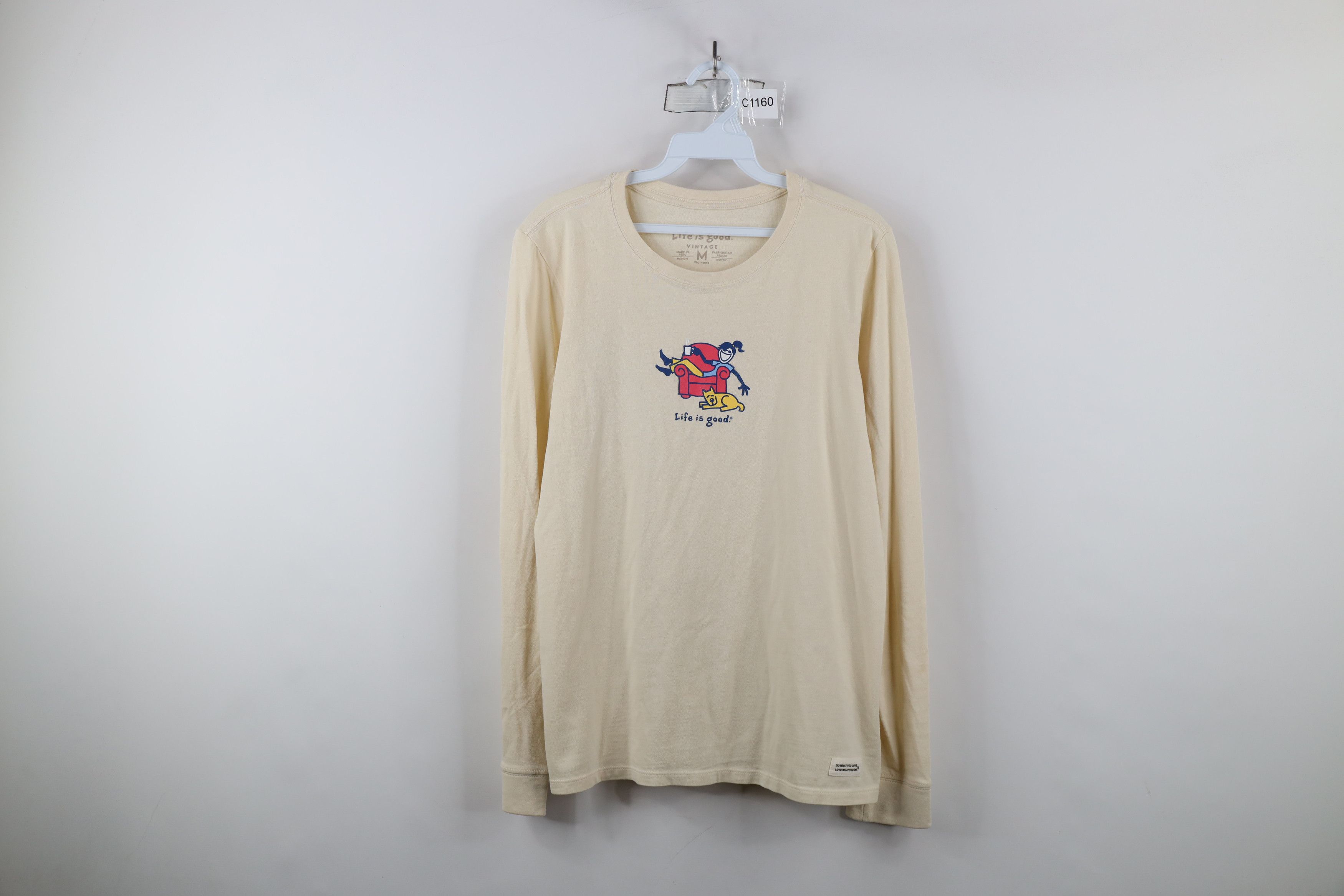 Life is Good × Vintage Vintage Life Is Good Dog Lounge Long Sleeve T-Shirt Size M / US 6-8 / IT 42-44 - 1 Thumbnail