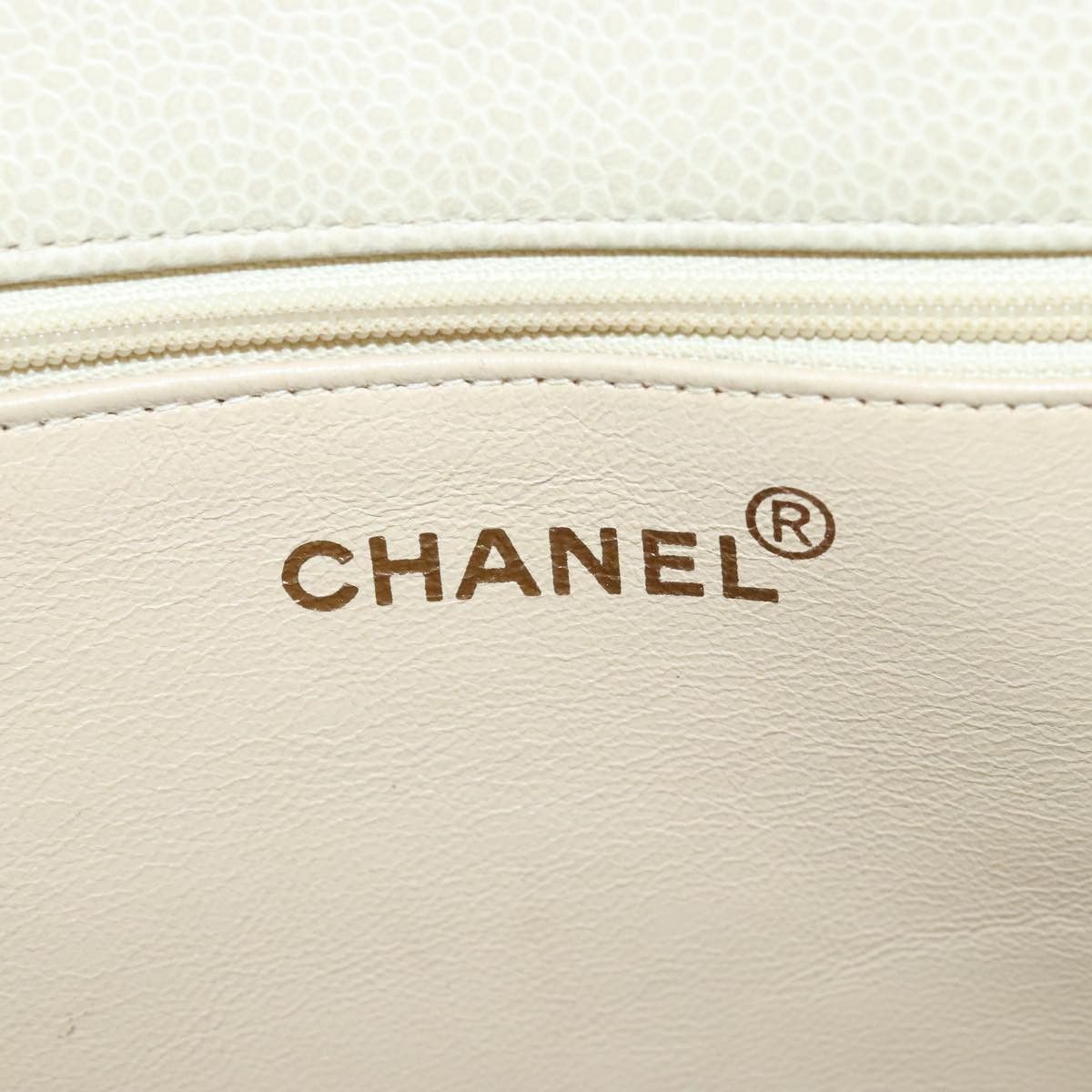 Chanel CHANEL Coco Mark Chain Tote Bag Caviar Skin Beige Gold CC Size ONE SIZE - 14 Thumbnail