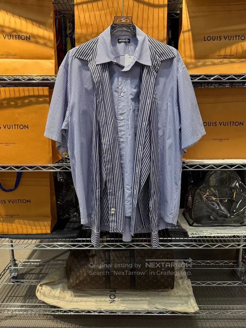 Balenciaga Balenciaga Reversible Striped Shirt. Size US S / EU 44-46 / 1 - 1 Thumbnail