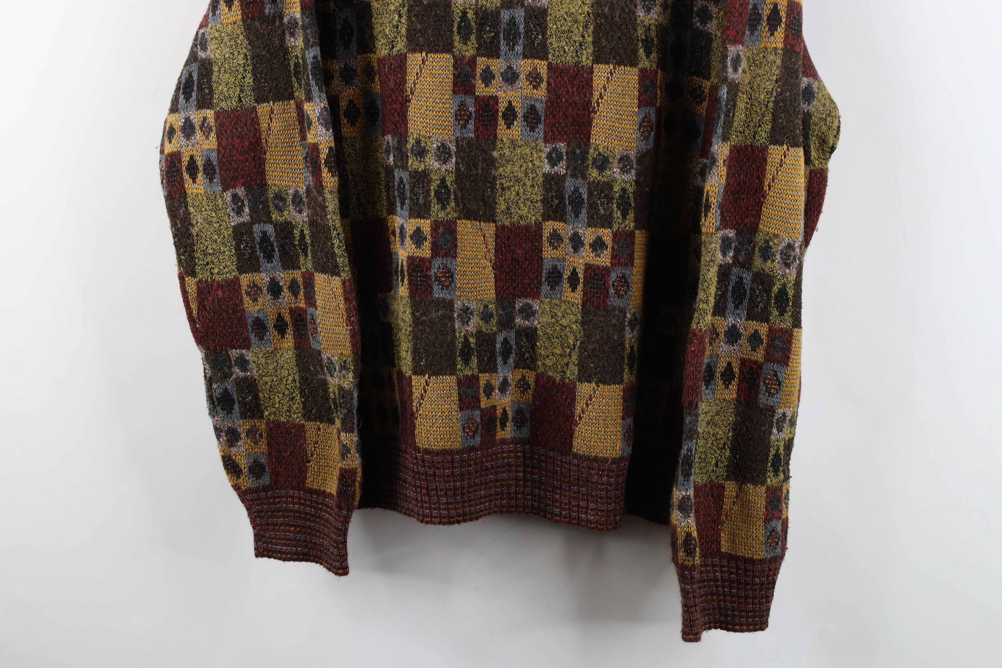 Vintage Vintage 90s Streetwear Checkered Knit Crewneck Sweater Size US M / EU 48-50 / 2 - 3 Thumbnail