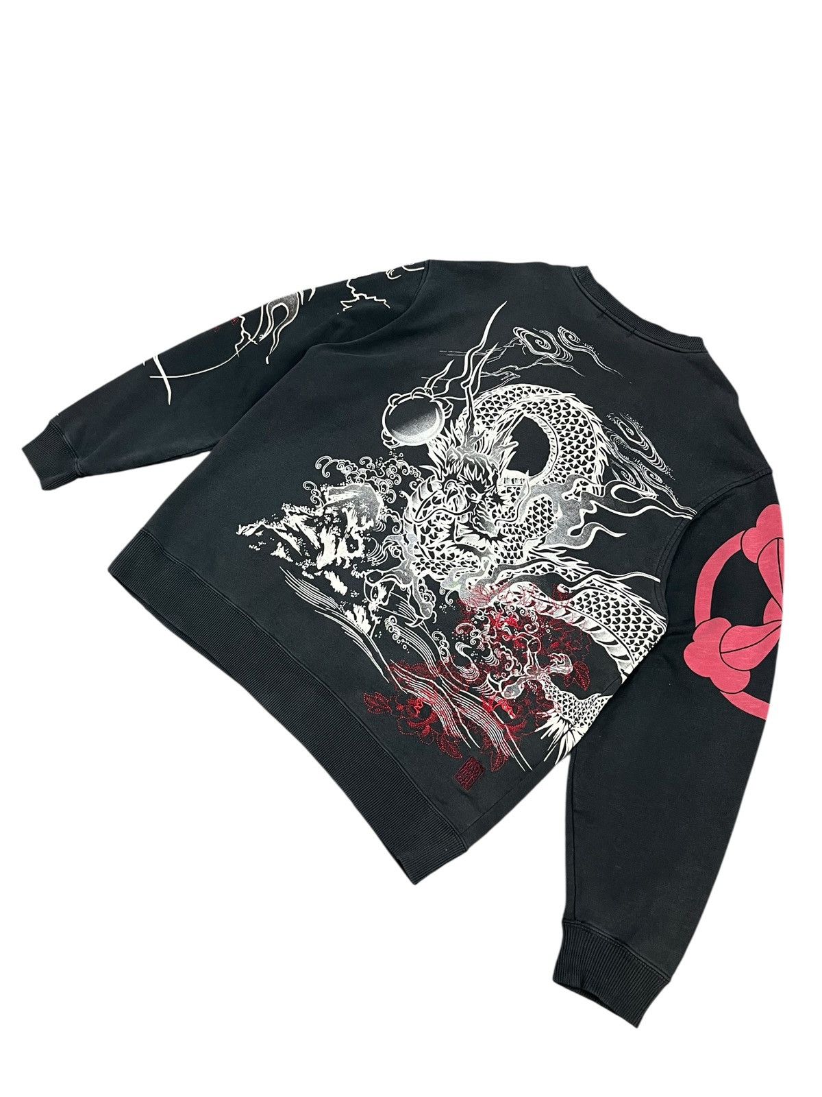 Karakuri Tamashii Karakuri Tamashii Dragon Print Japan Faded Black Sweater Size US XL / EU 56 / 4 - 6 Thumbnail