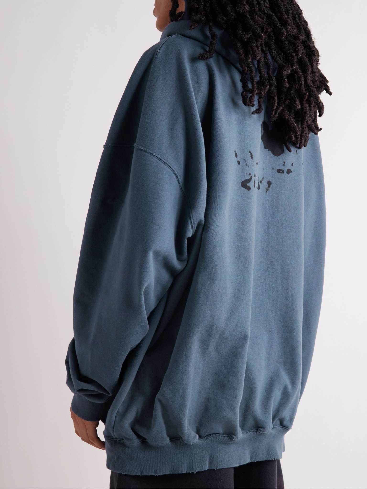 Balenciaga o1bcso1str1125 Hand-Drawn BB Icon Hoodie Large Fit in Blue Size US L / EU 52-54 / 3 - 4 Thumbnail