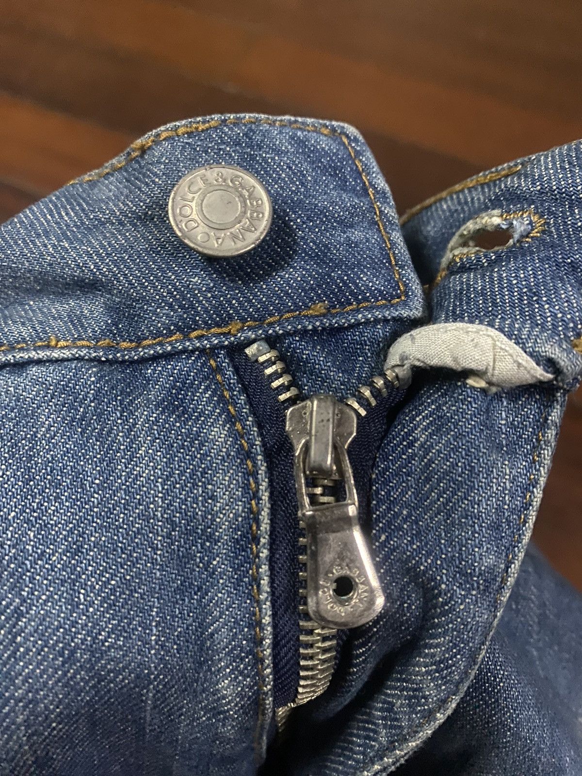 DOLCE & GABBANA SEX FLARE JEANS DISTRESSED RIPPED SPLATED