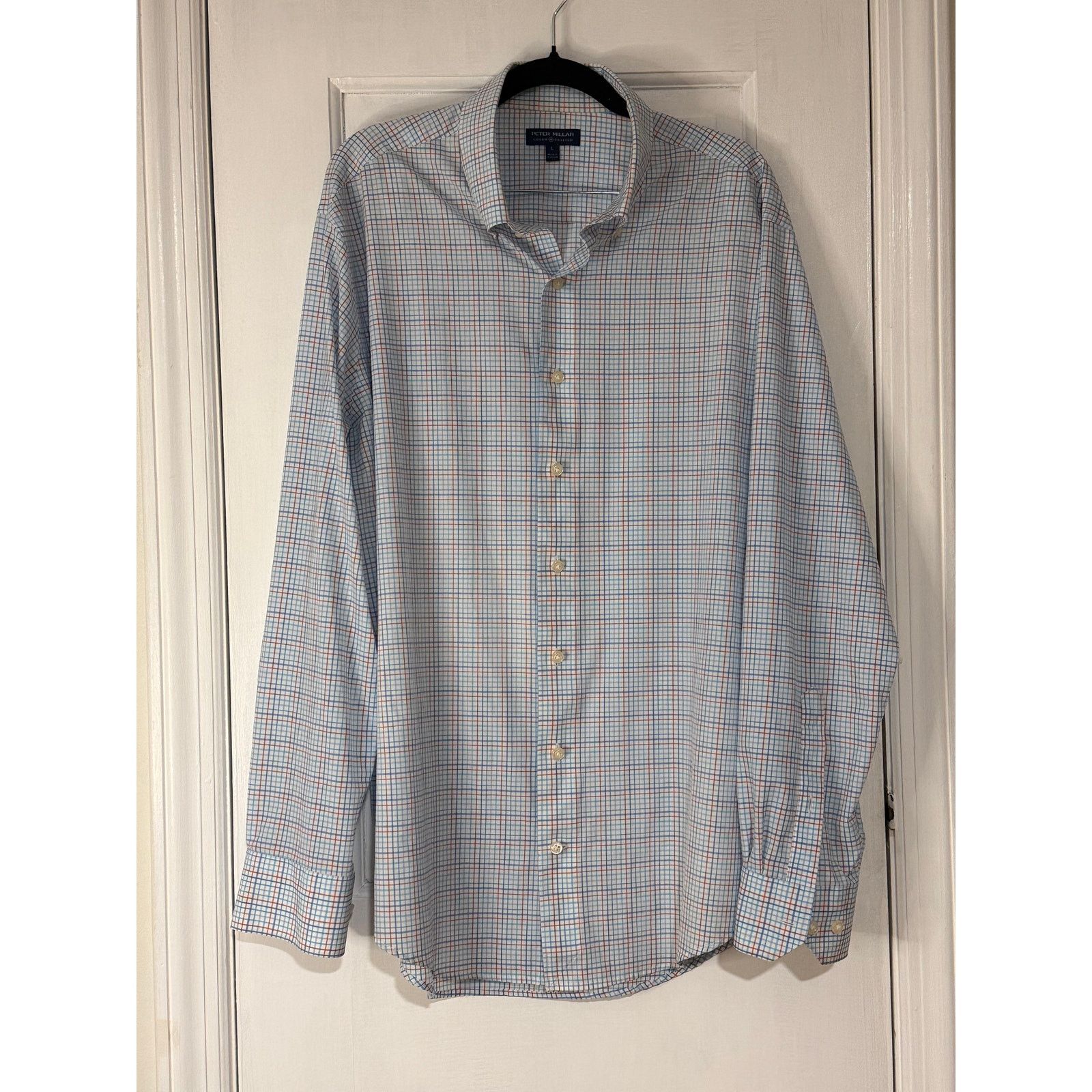 Peter Millar Peter Millar Men's Performance Poplin Sport Shirt - Large Size US L / EU 52-54 / 3 - 1 Thumbnail