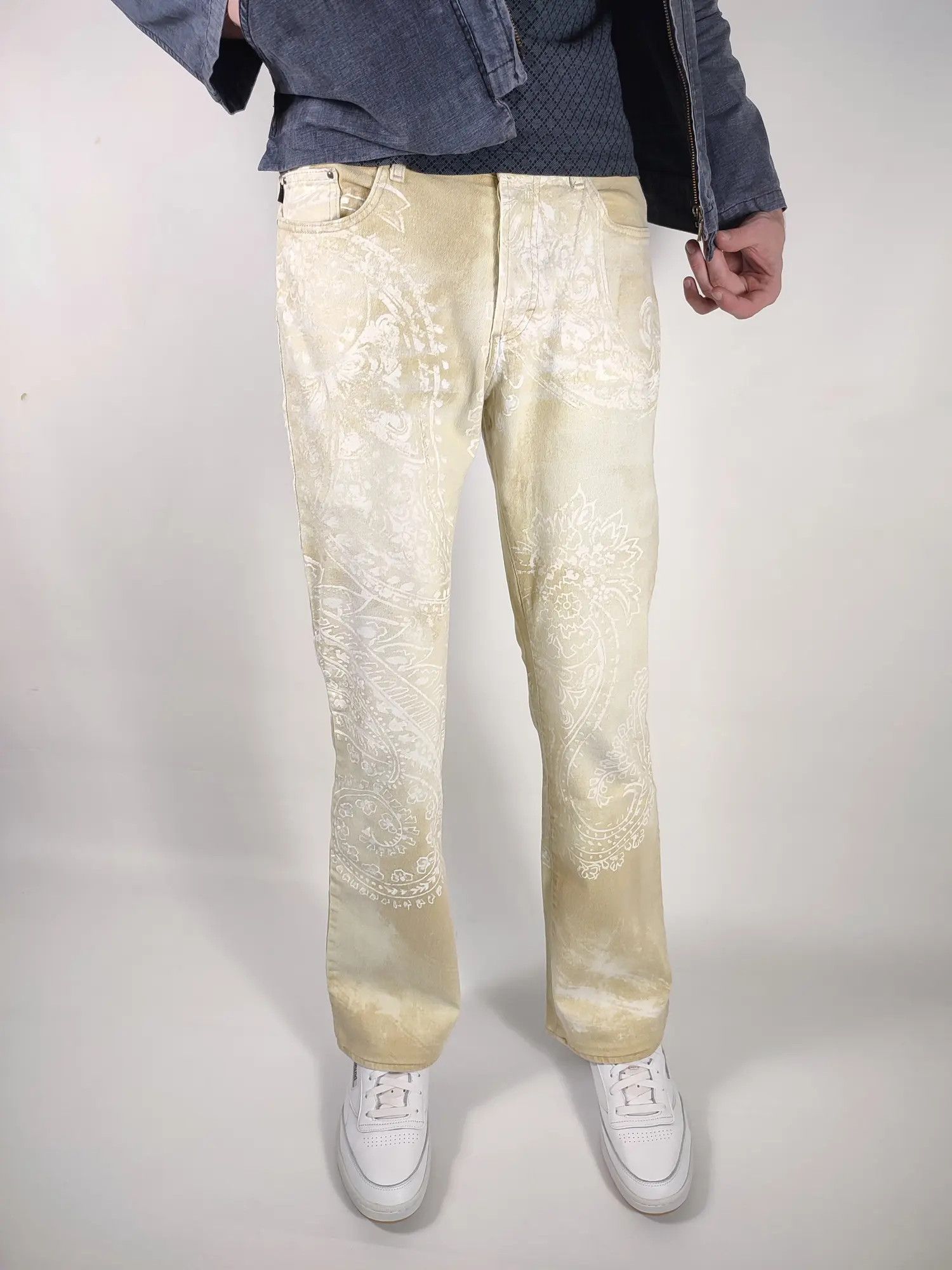 Just Cavalli Vintage Roberto Cavalli Bandana Paint Pants Size US 30 / EU 46 - 4 Thumbnail