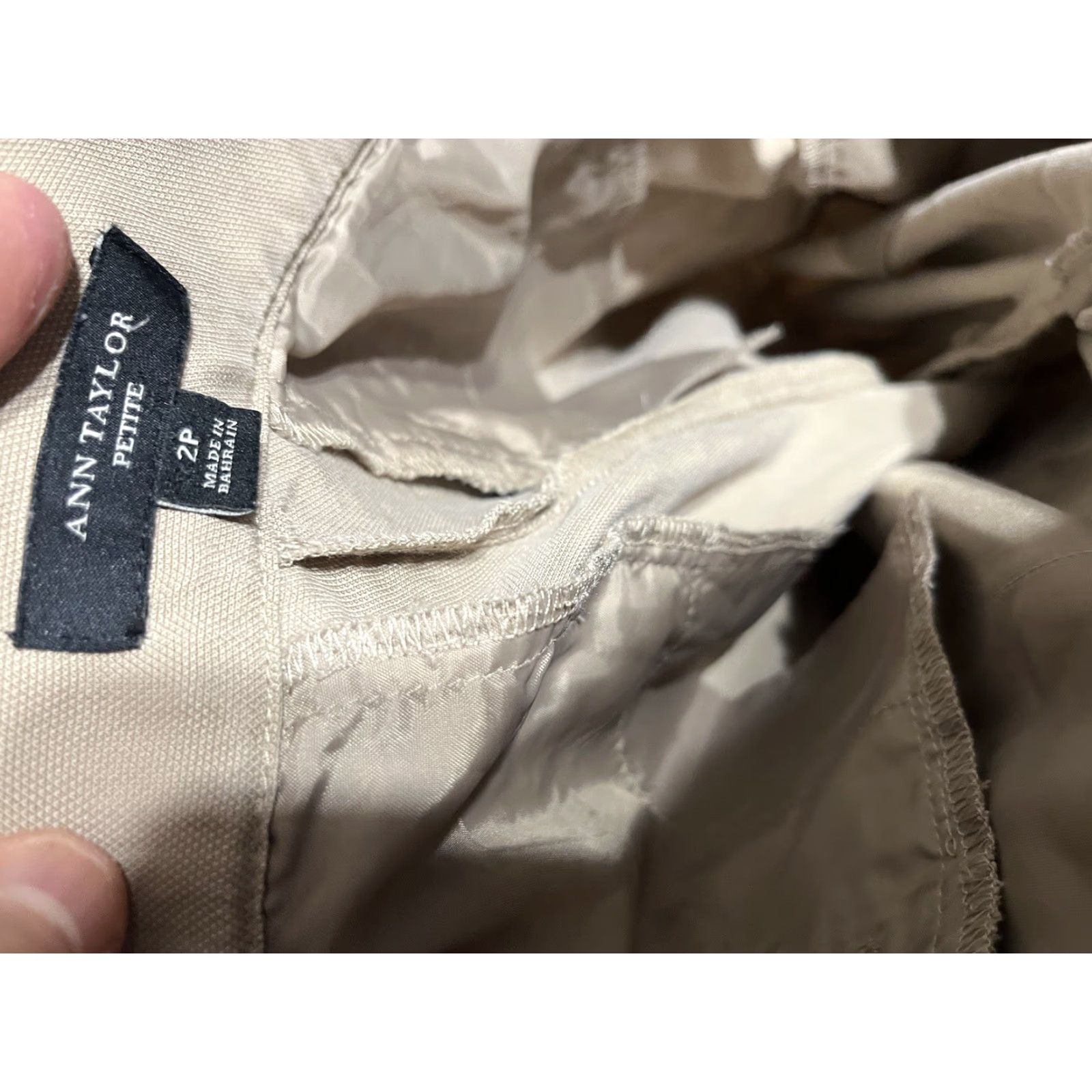 Ann Taylor Ann Taylor Pant Women’s 2P Beige Cropped Ankle Cuff Lyocell Spring Summer Casual Size 26" / US 2 / IT 38 - 5 Thumbnail