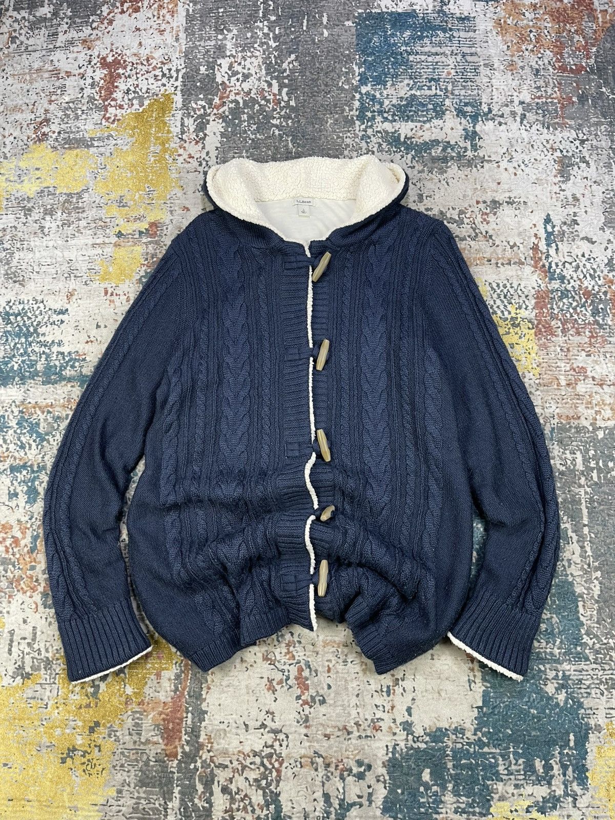 L.L. Bean LL Bean Double Layer Cable Knit Hooded Cardigan Jacket Size US S / EU 44-46 / 1 - 1 Thumbnail