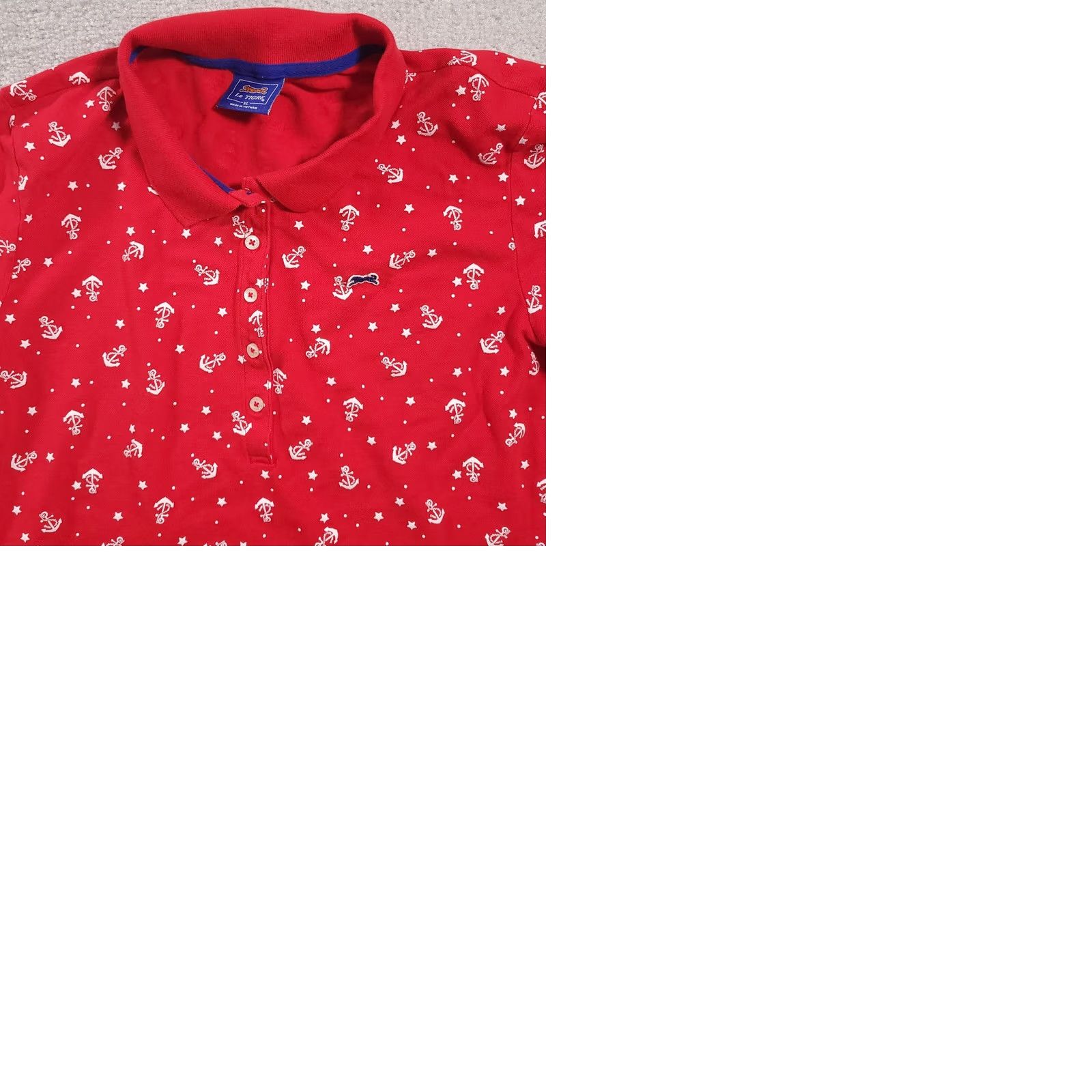 Vintage VINTAGE Le Tigre Polo Shirt Tiger Logo Women's XL Red Anchor Stars Pima Cotton Stretch Size XL / US 12-14 / IT 48-50 - 9 Thumbnail