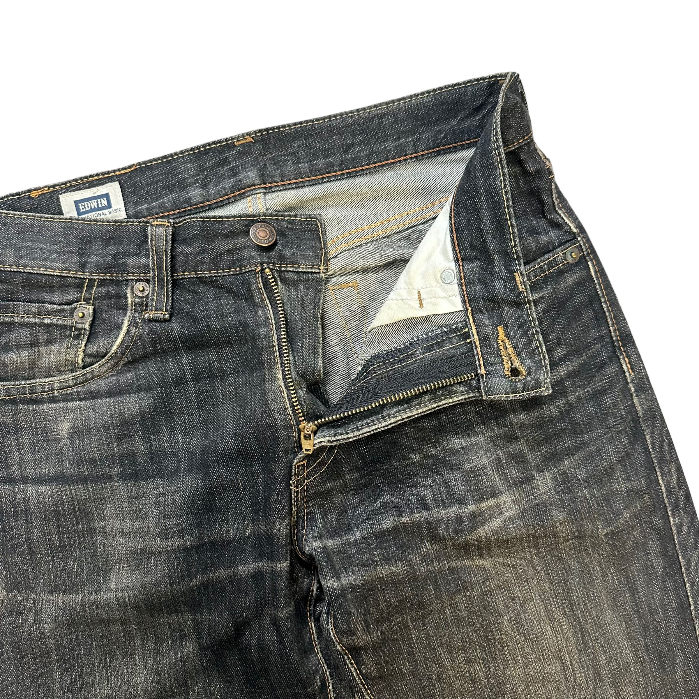 Edwin TRASHED🔥 VINTAGE EDWIN DISTRESSED JEANS #7627-158 Size US 27 - 4 Thumbnail