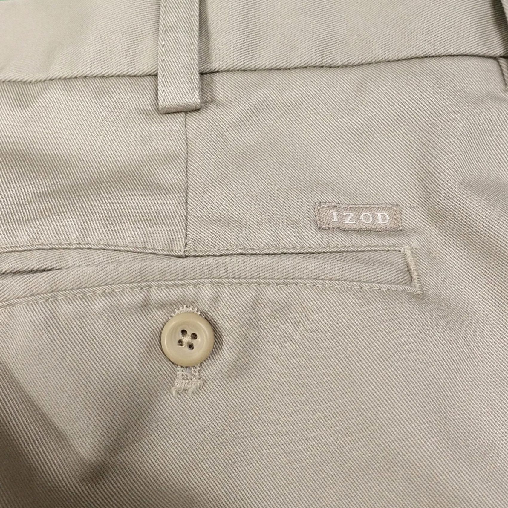 Izod IZOD Chino Pants Mens 34x30 Beige Straight Fit Cotton Casual Khakis Size US 34 / EU 50 - 5 Thumbnail