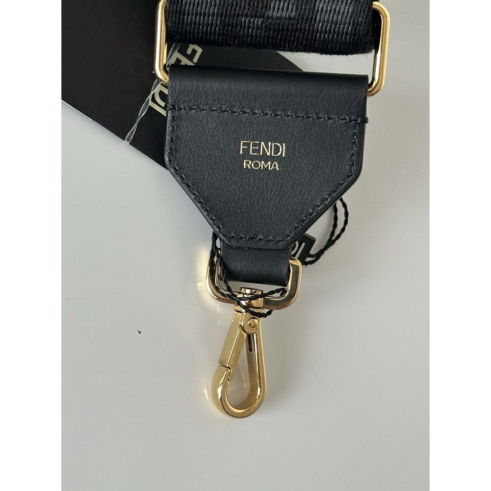 Fendi FENDI FF Logo Adjustable Strap Black Made in Italy NWT $1030 Size ONE SIZE - 9 Thumbnail