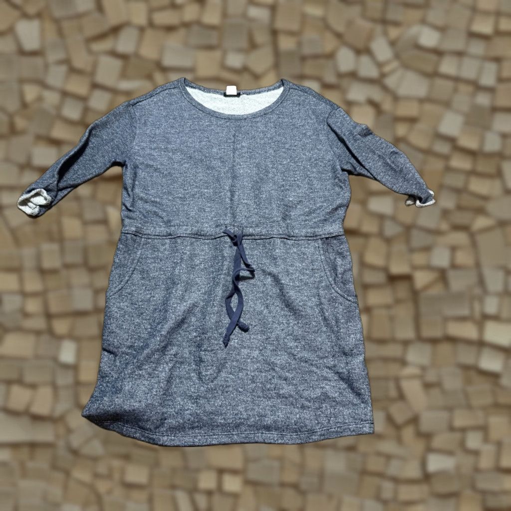 Venus Venus Dress Women Size L Blue Short Sleeve Dress Tie Waist, Knee Length, Solid, Shift, Casual, Regular, Dress, Women, 2020s? Size 36" / US 14 / IT 50 - 1 Thumbnail