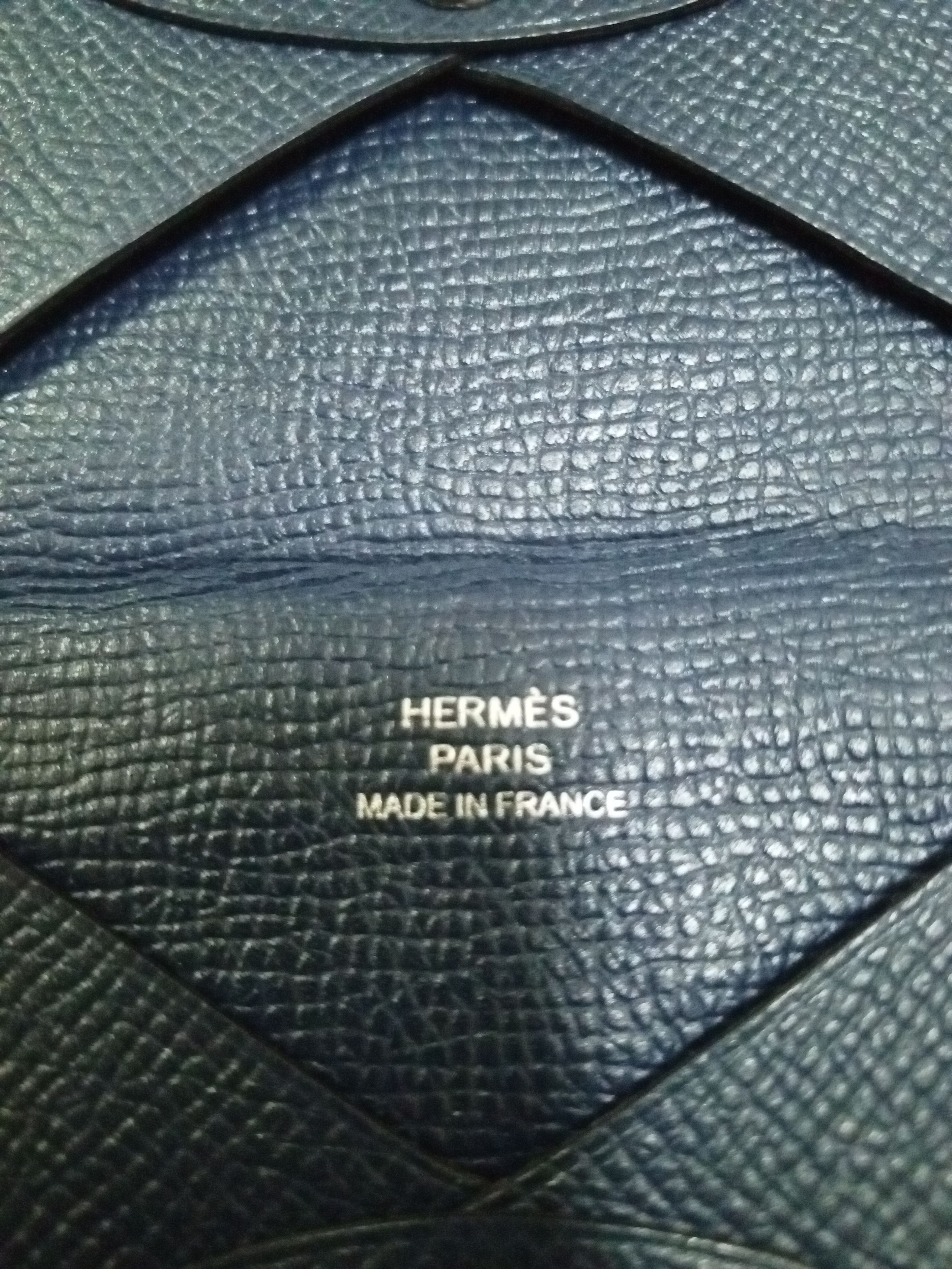 Hermes 🔥HERMES🔥CALVI LEATHER CARD WALLET NAVY BLUE Size ONE SIZE - 11 Thumbnail
