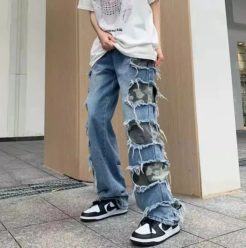 Japanese Brand personal clothing baggy ripped denim trousers Size US 32 / EU 48 - 6 Thumbnail