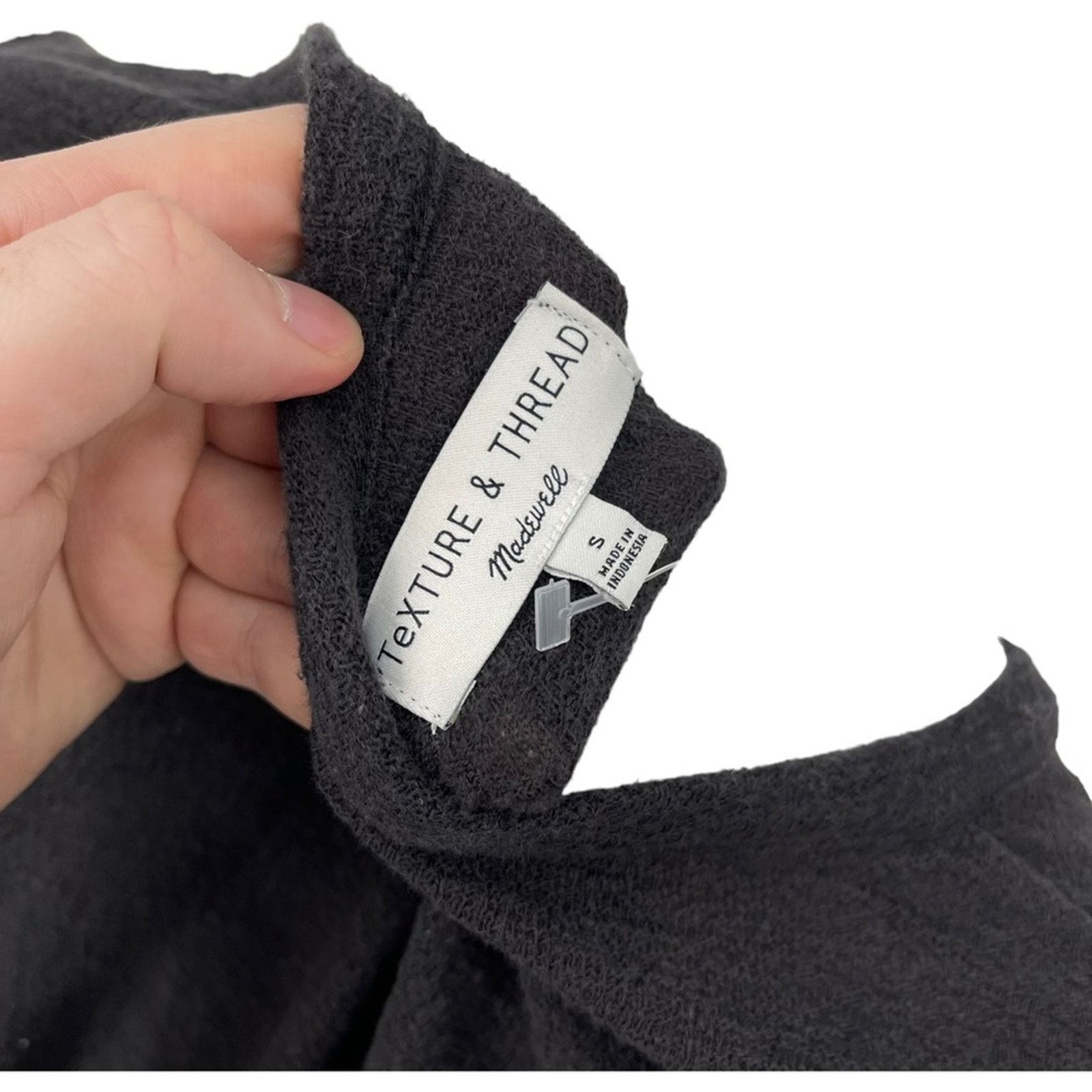 Madewell Madewell Scoop Neck Texture & Thread Black Sweater Small Size S / US 4 / IT 40 - 4 Thumbnail
