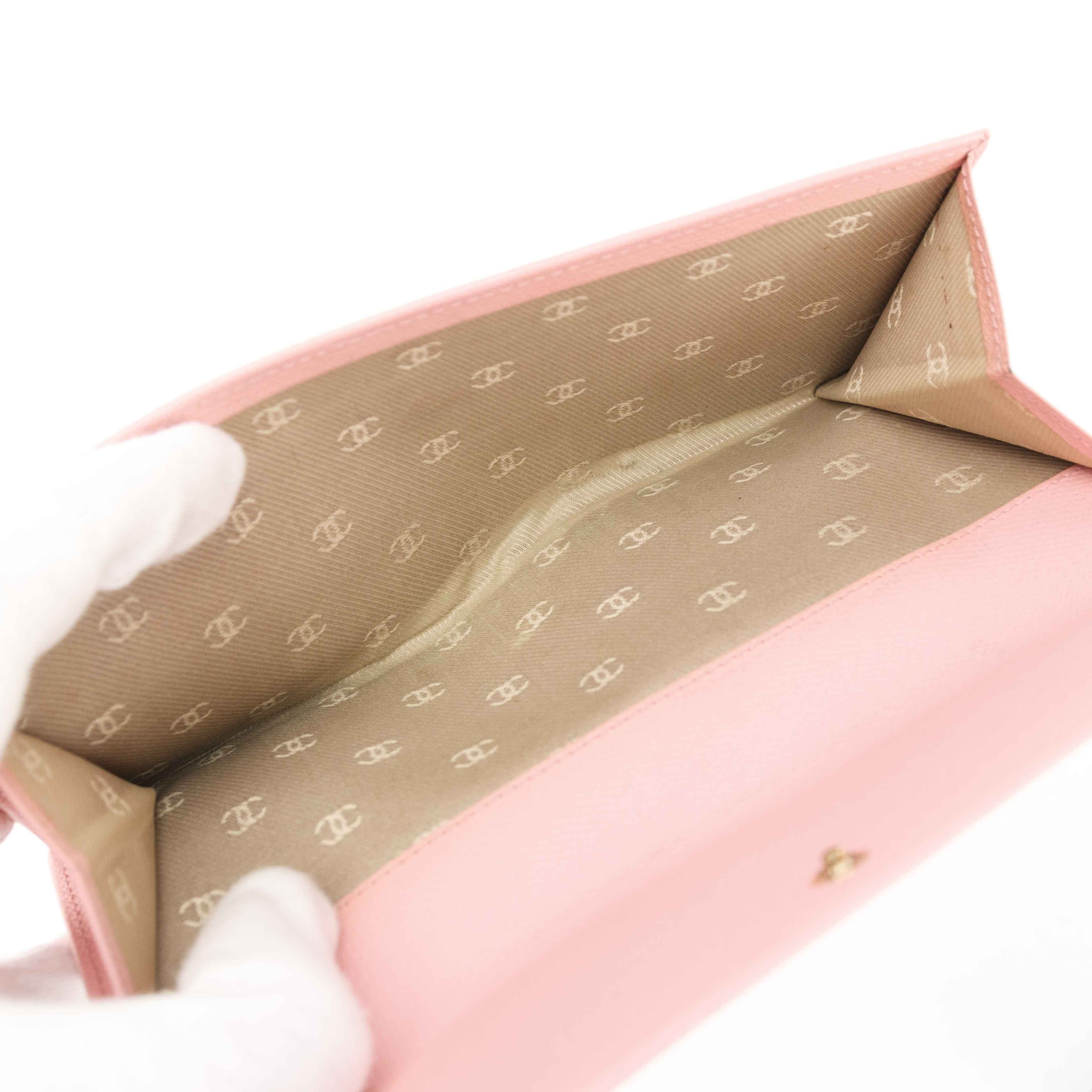 Chanel Chanel Classic Flap Long Wallet in Pink Caviar Leather Size ONE SIZE - 18 Thumbnail