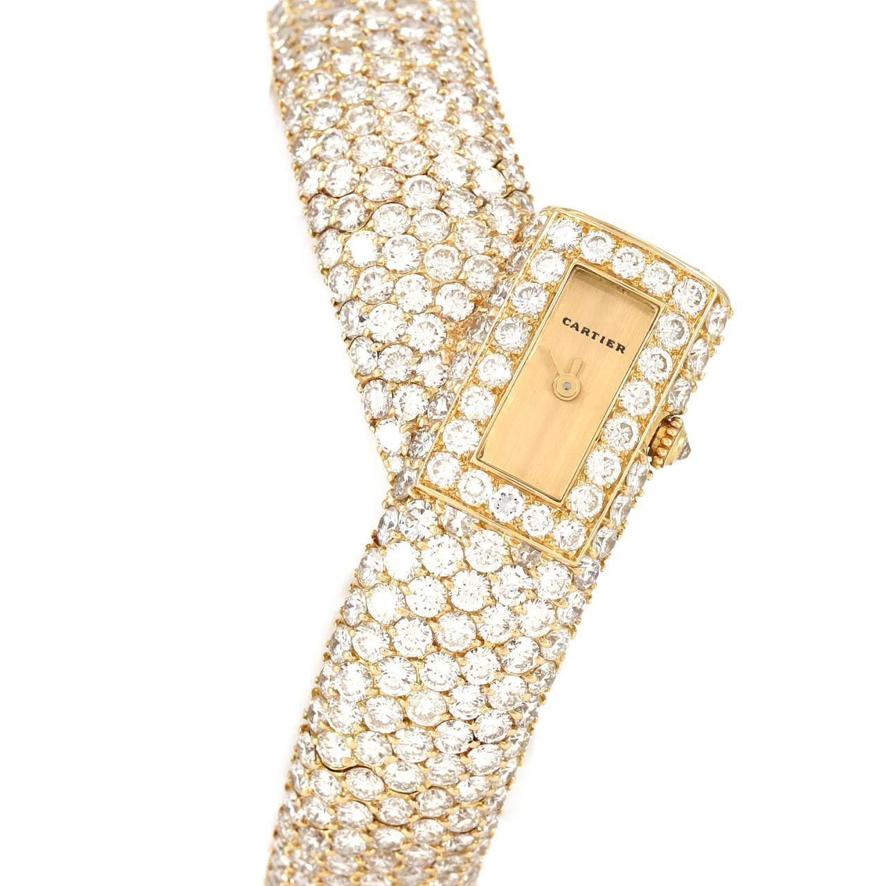 Cartier Cartier Au750 Quartz Crocodile skin Quartz DUTY FREE for USA